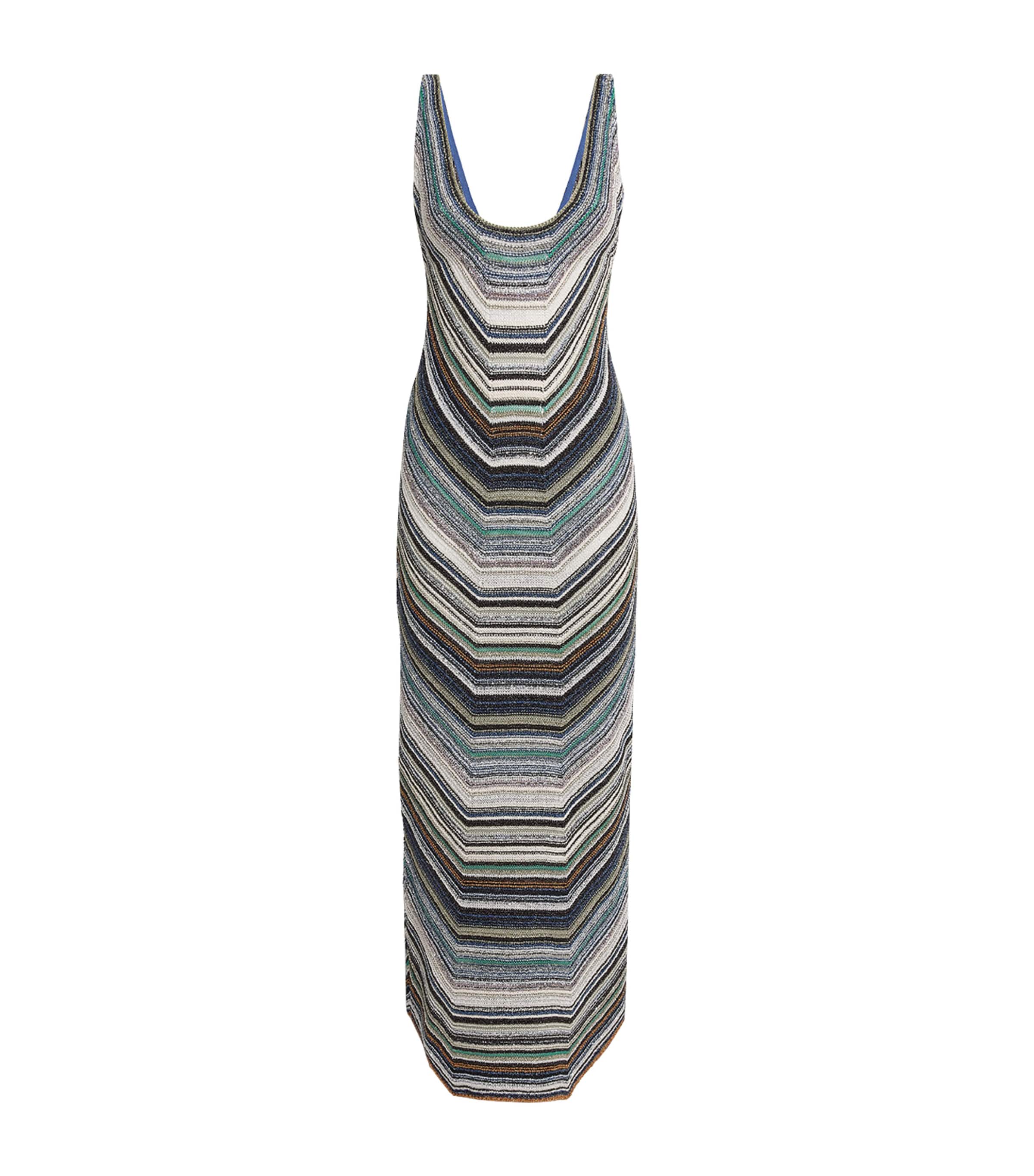 Missoni Womens Knitted Sleeveless Maxi Dress Mlti Cld Tones