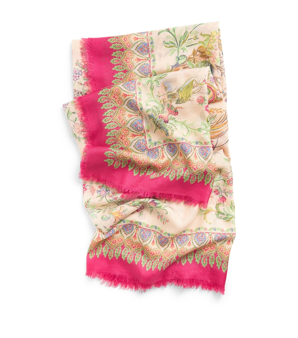 Cashmere-Silk-Wool Printed Shawl