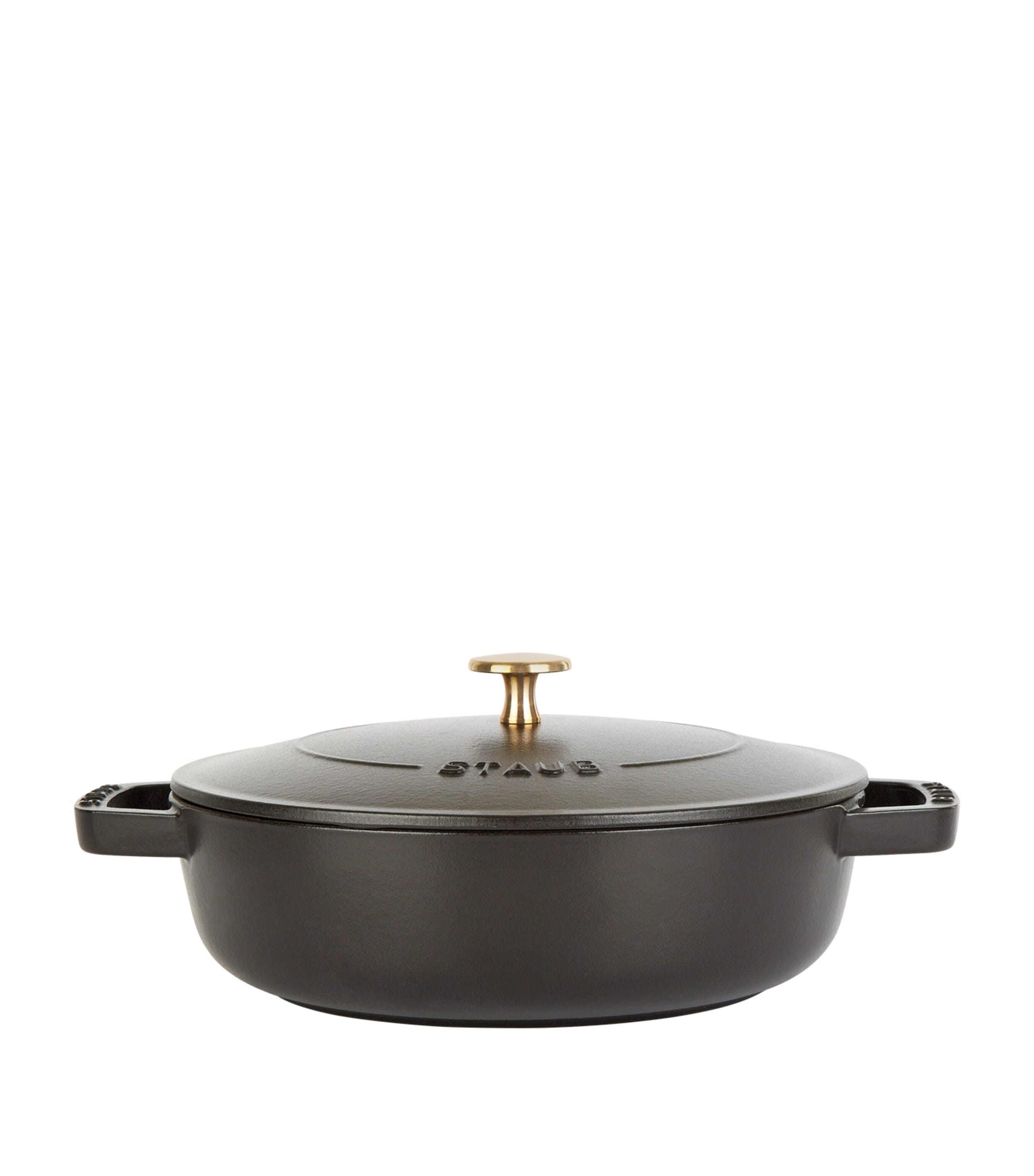 Staub Black Round Chistera Braiser Sauté Pan (24cm) Black