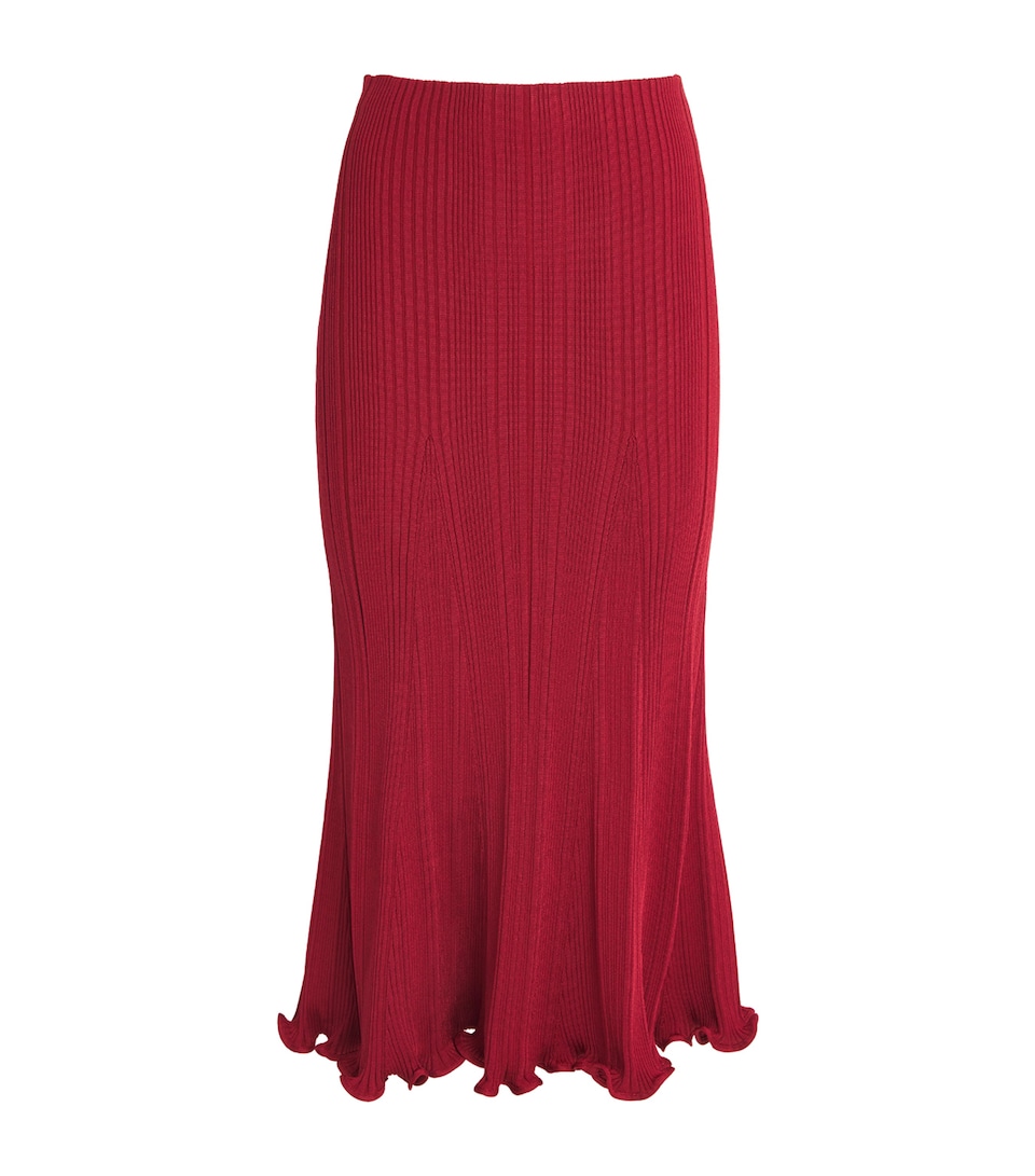 Knit Flared Midi Skirt