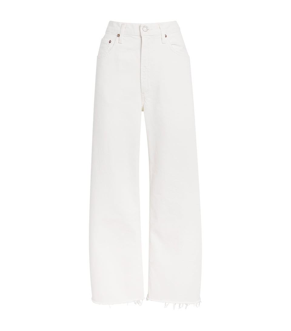 AGOLDE Womens Low Curve Fray Jeans Milkshake