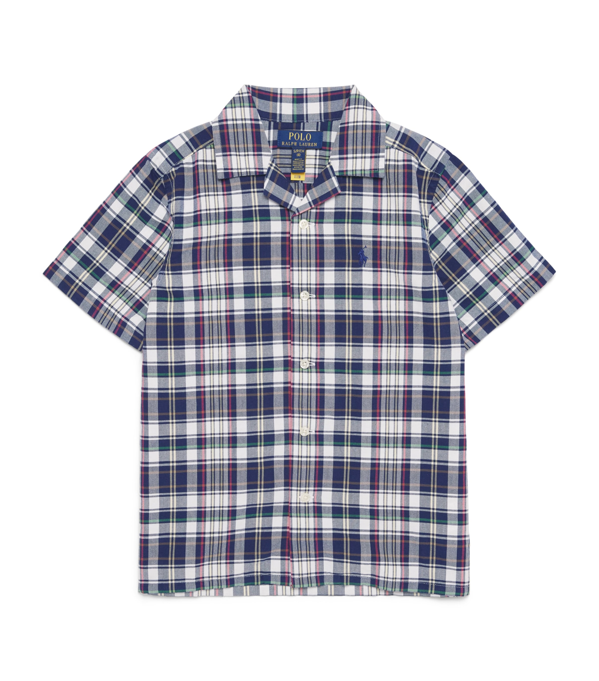 Ralph Lauren Kids Cotton Check Oxford Shirt (6-12 Years) White Blu Mlt