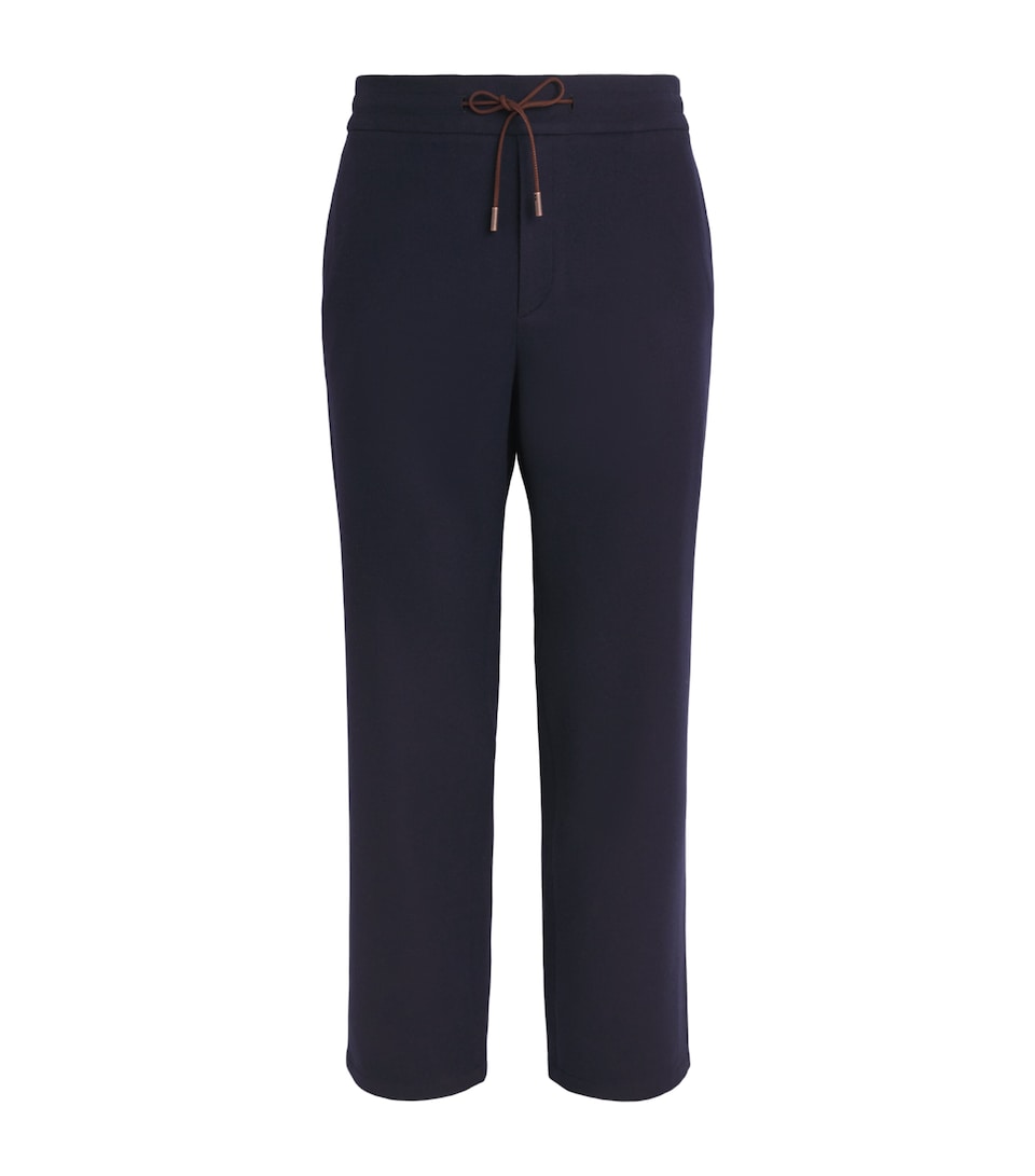 Colombo Mens Wool Drawstring Sweatpants Dark Blue