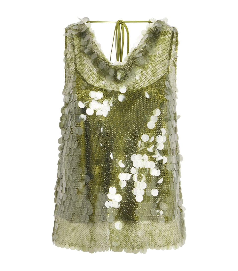 Cinq A Sept Womens Embellished Calista Top Kelp Forest