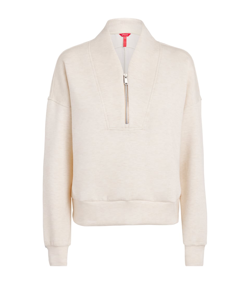 SPANX Womens SPANX AirEssentials Half-Zip Sweater Oatmeal Heather