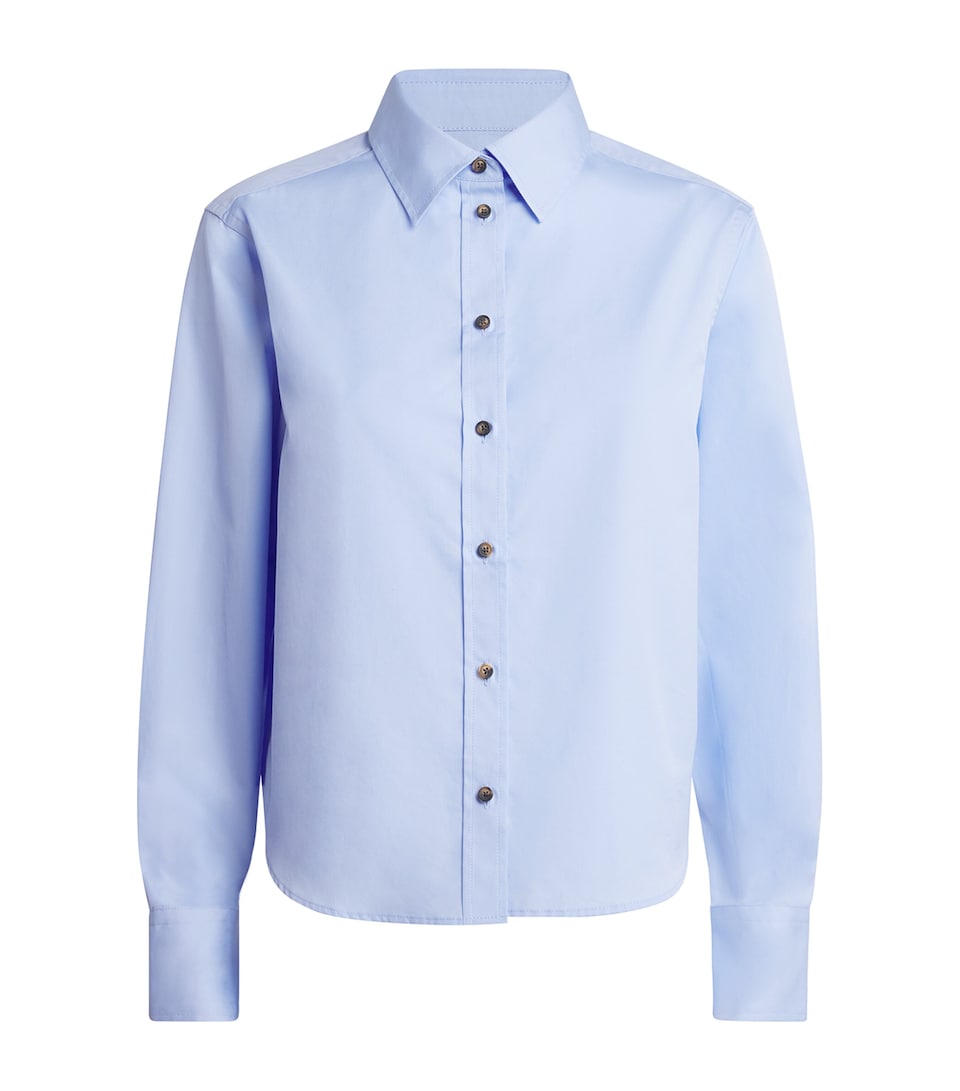 ME+EM Womens Cotton Perfectly Proportioned Shirt Pale Blue