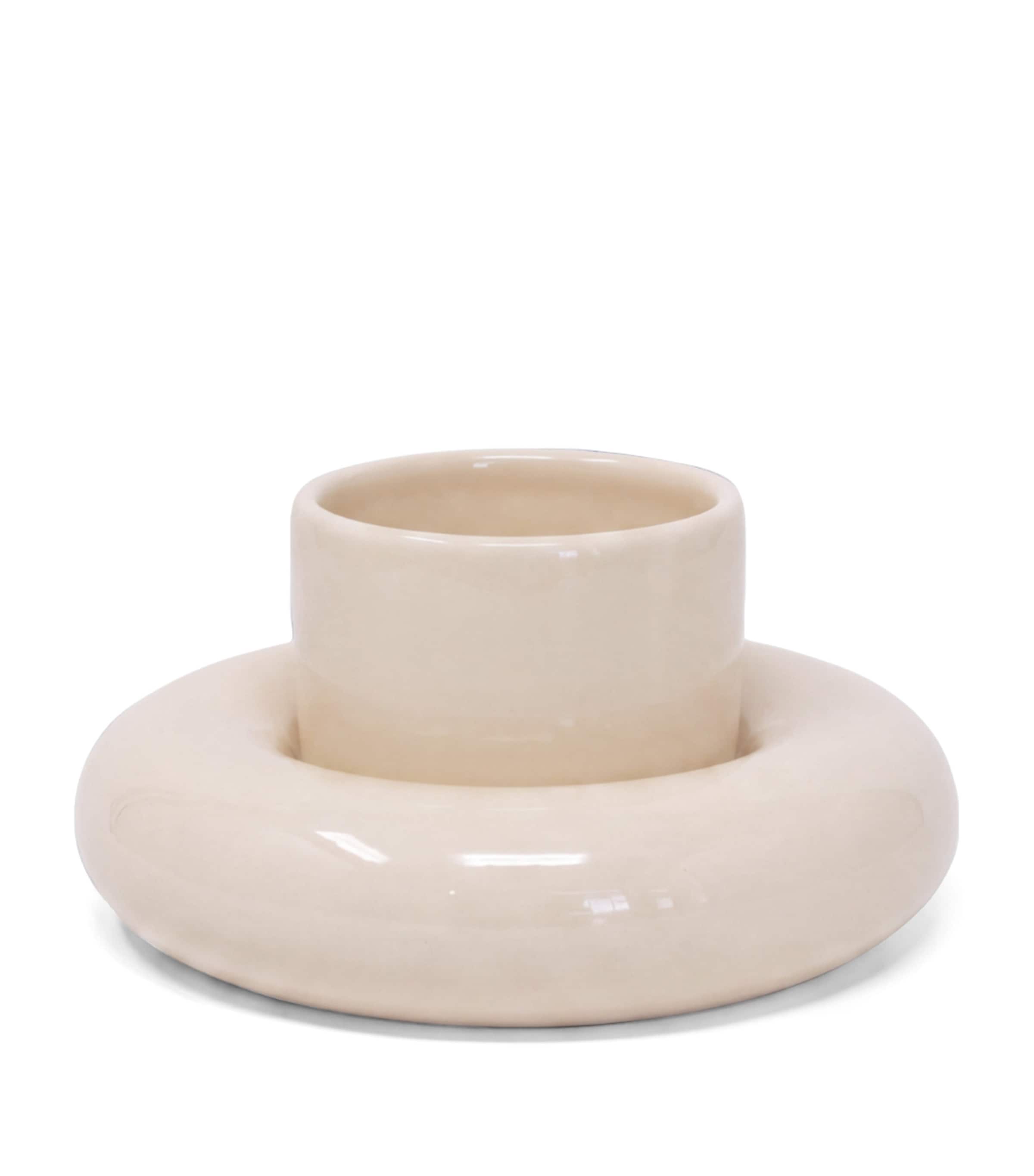 Gustaf Westman Mini Glazed Ceramic Chunky Cup and Saucer Cream