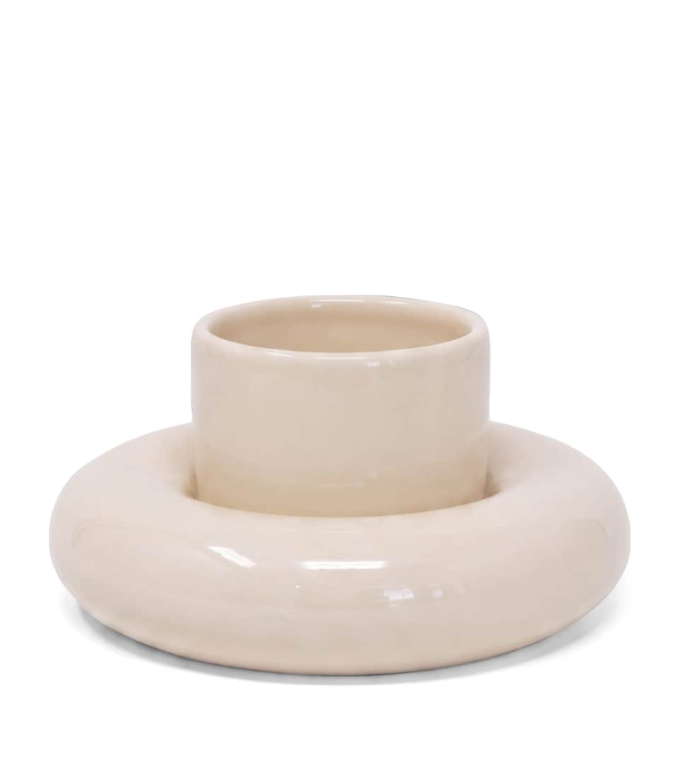 Gustaf Westman Mini Glazed Ceramic Chunky Cup and Saucer Cream