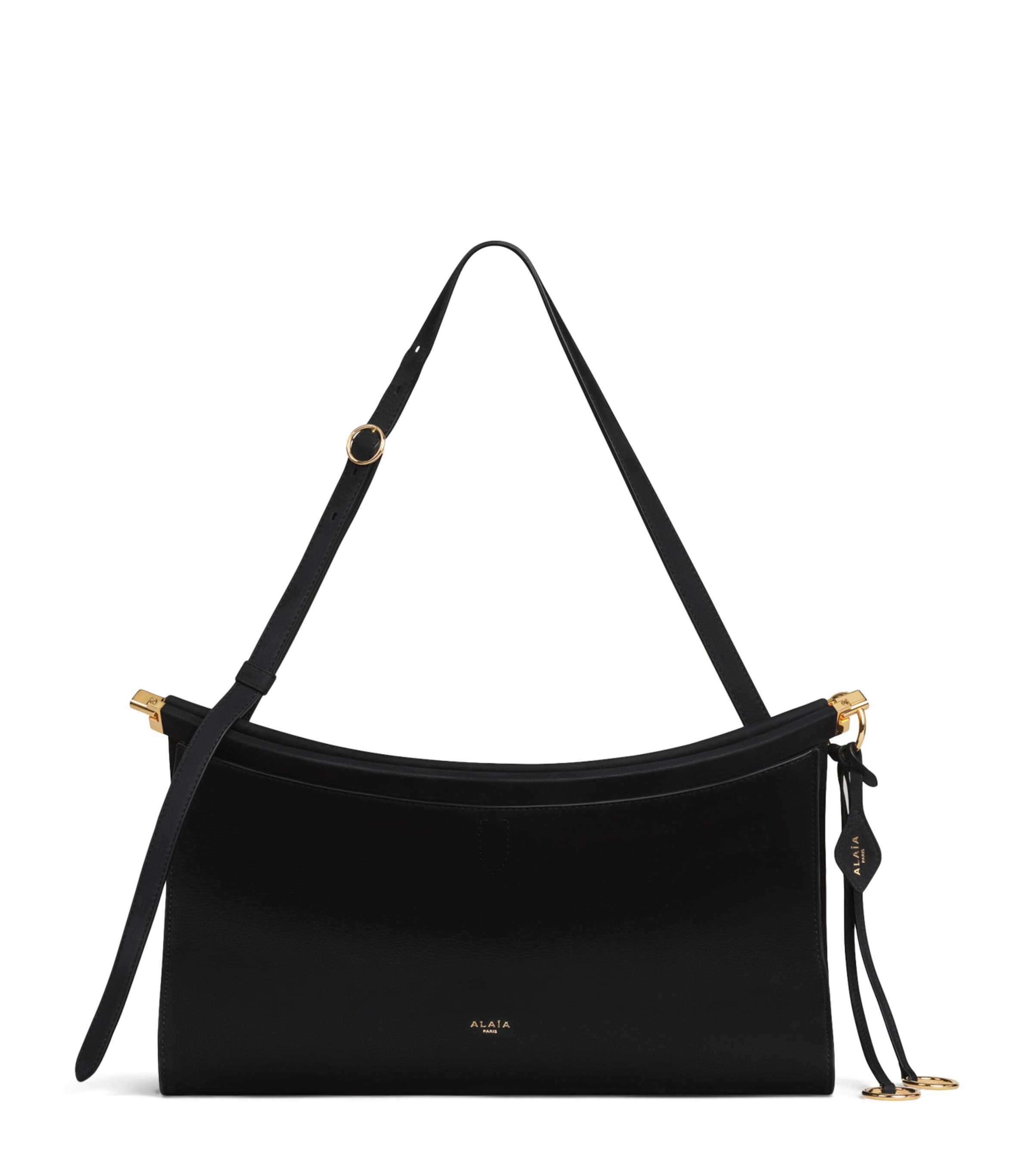 Alaïa Womens Leather Le Click Pocket 35 Shoulder Bag Noir