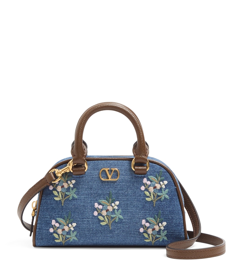 Valentino Garavani Denim VLogo Signature Top-Handle Bag Axm