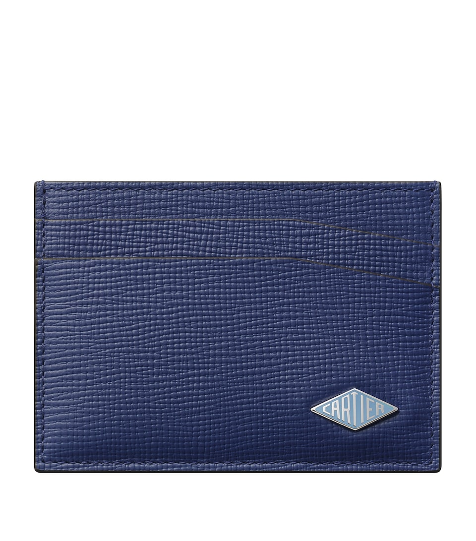 Cartier Grained Calfskin Losange Double Card Holder Blue