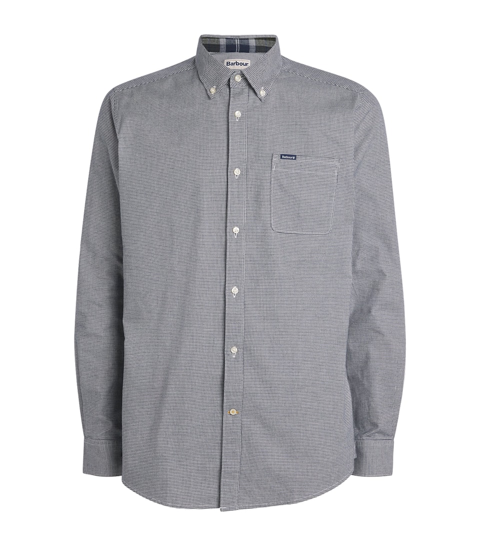 Cotton Huntly Houndstooth Tailored Shirt