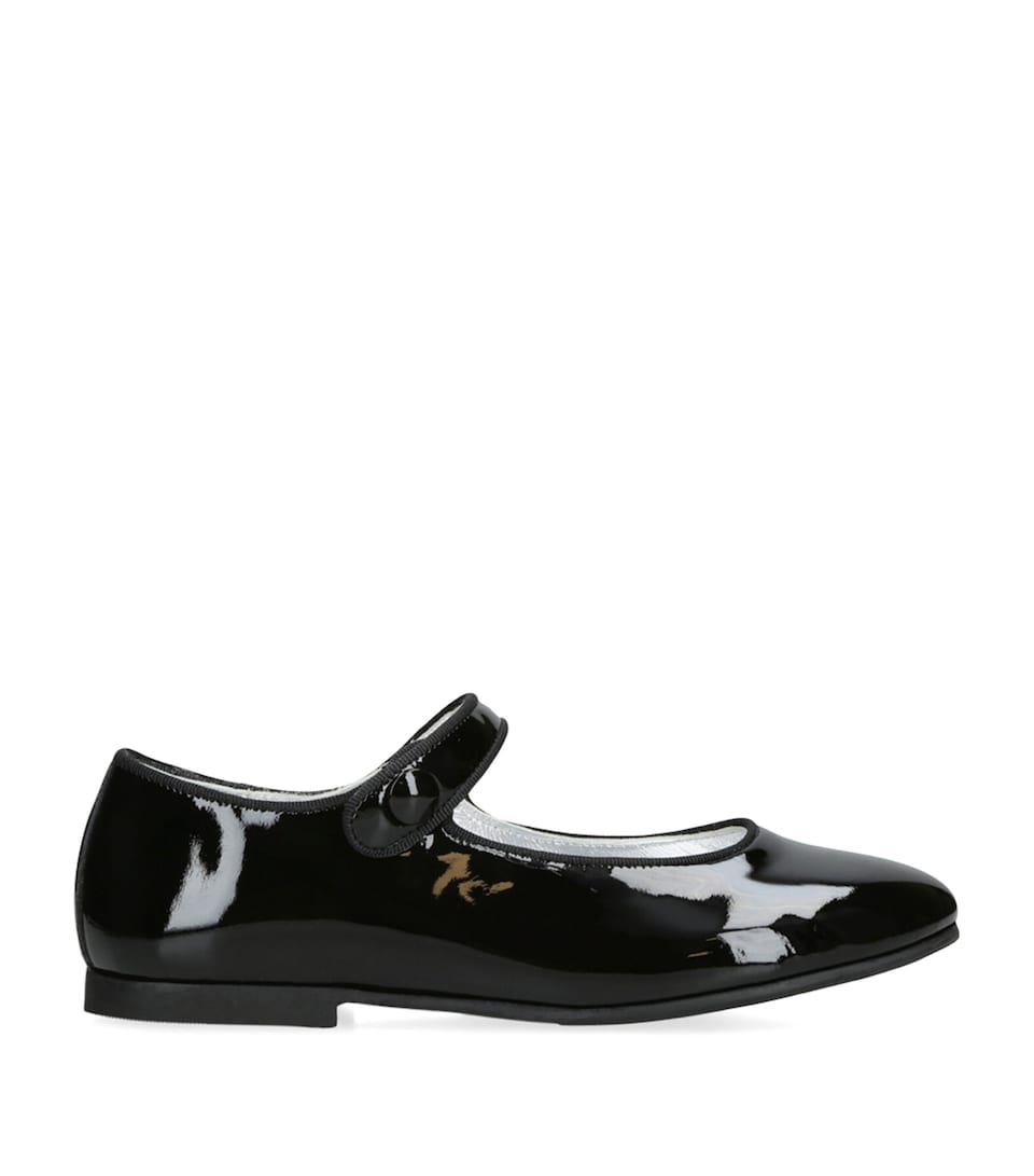 papouelli Patent Leather Angelica Mary Janes Black