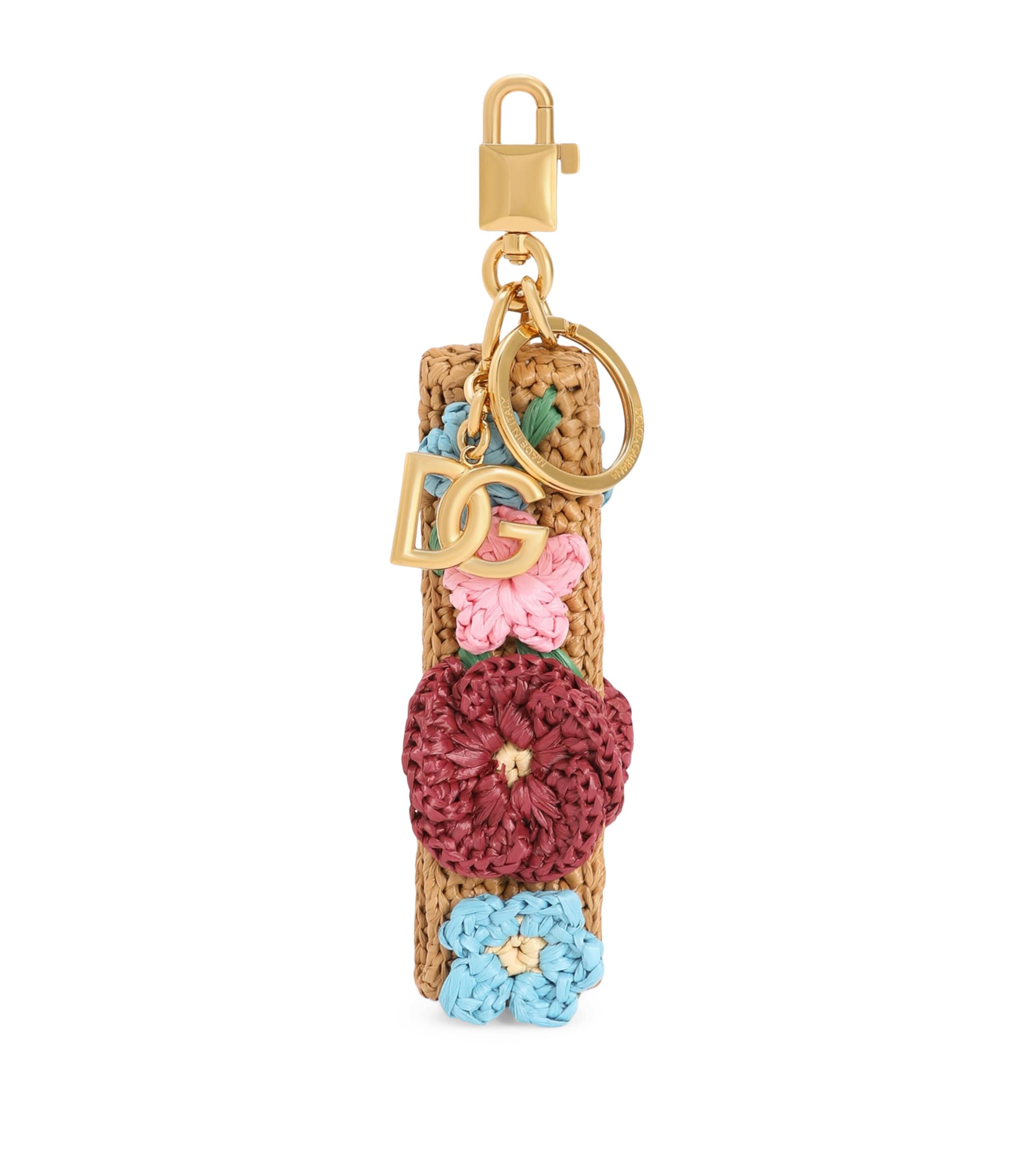 Dolce&Gabbana Crocheted Embellished Keyring Multicolour