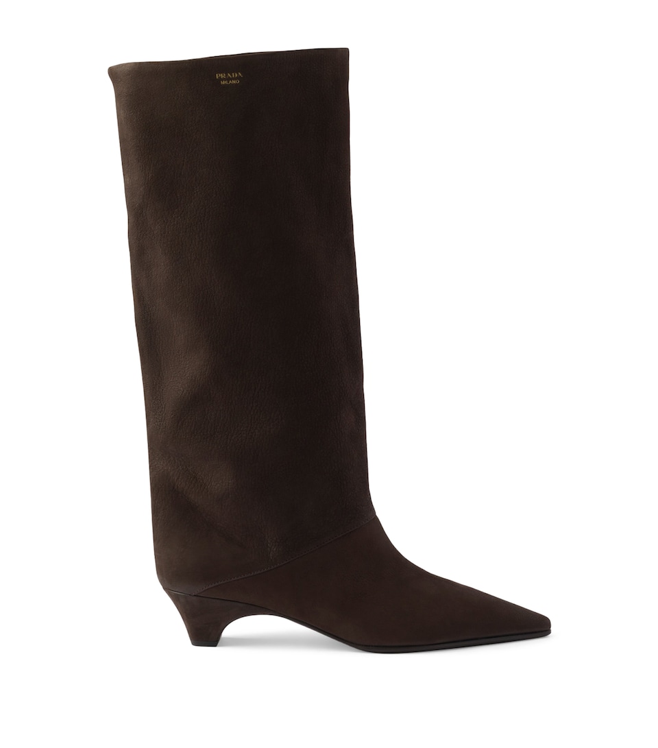 Suede Heeled Boots 40