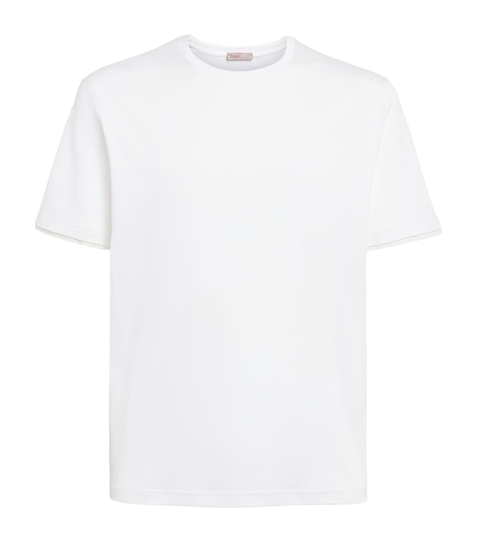 Herno Mens Cotton Layered T-Shirt White