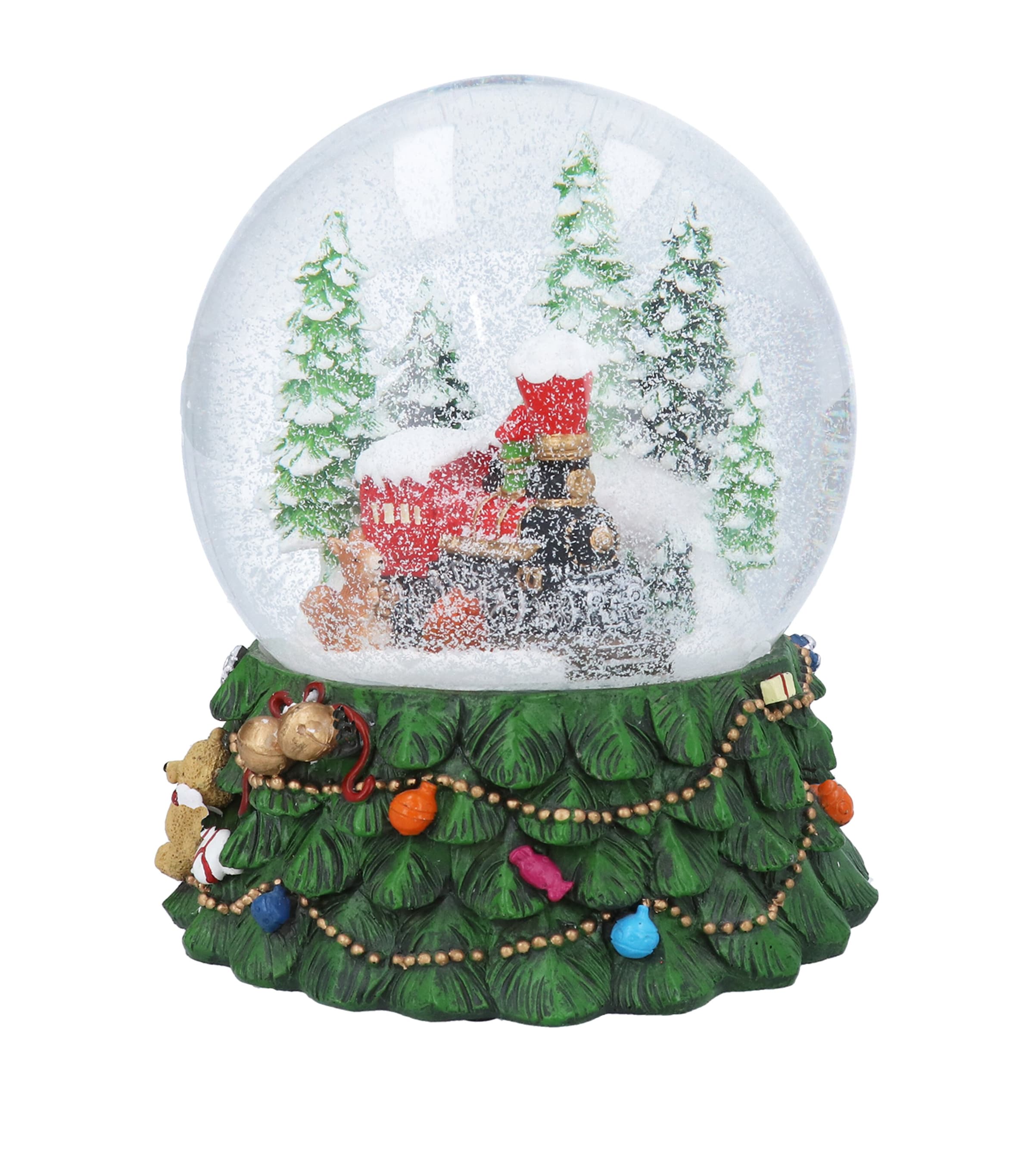 Harrods Train Musical Snowglobe Green/white