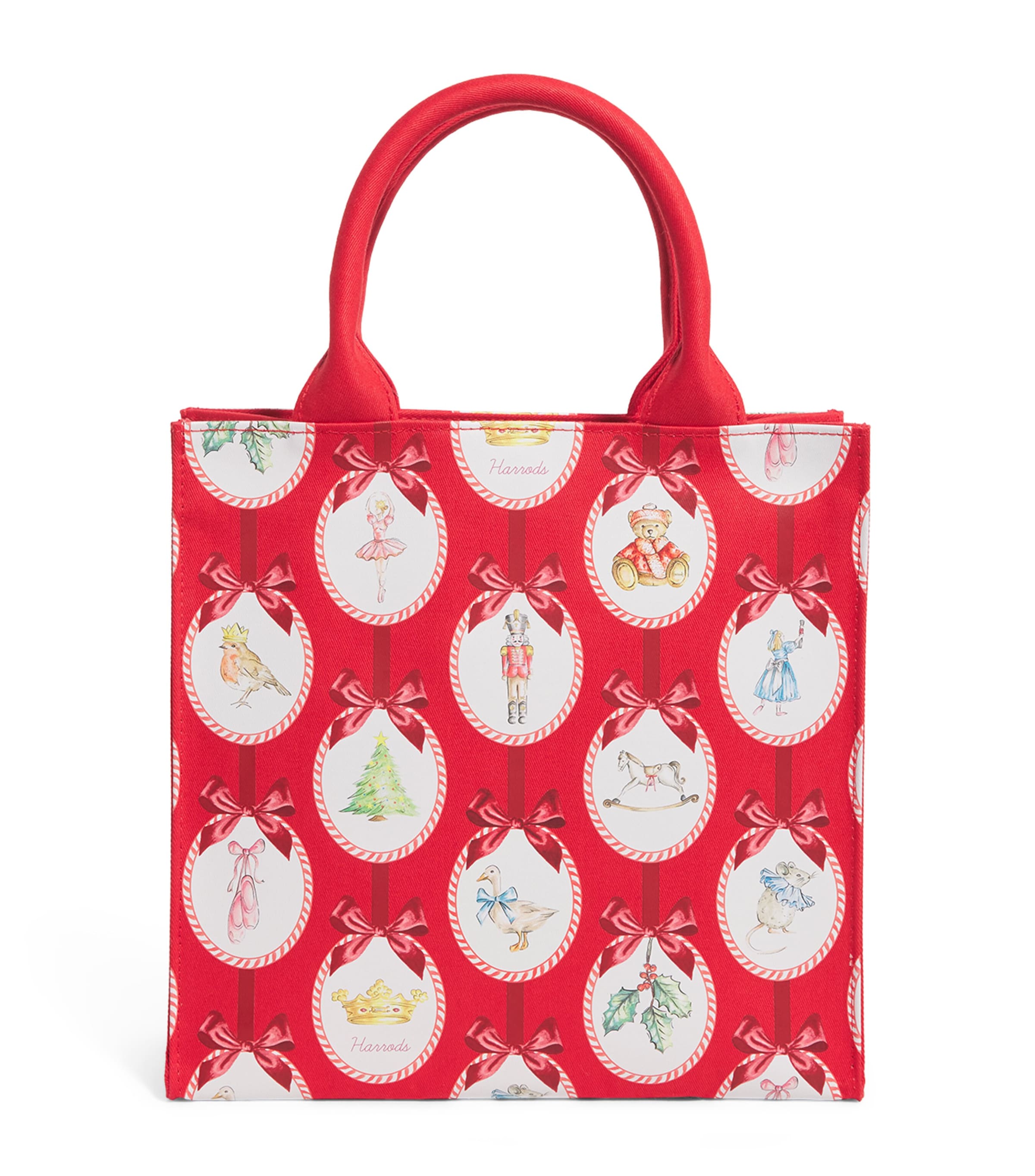 Harrods Ivory Large Cotton Christmas Knightsbridge Tote Bag