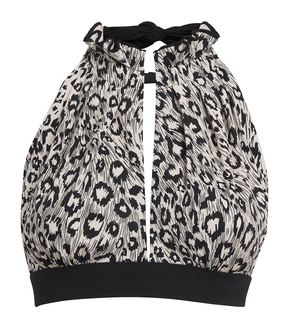 Leopard Print Halterneck Bikini Top