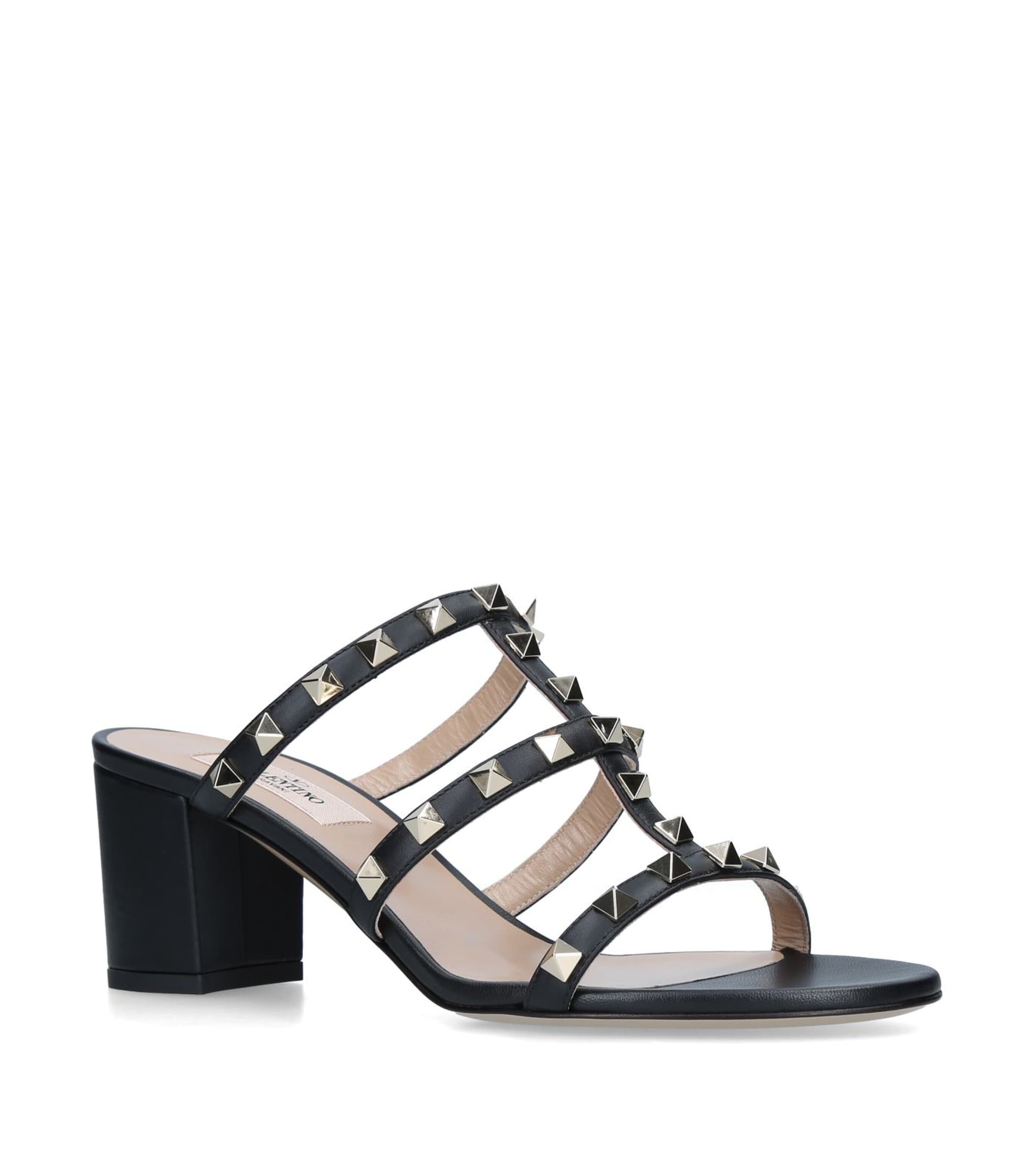 Valentino Garavani Valentino Garavani Leather Rockstud Mules 60 Black