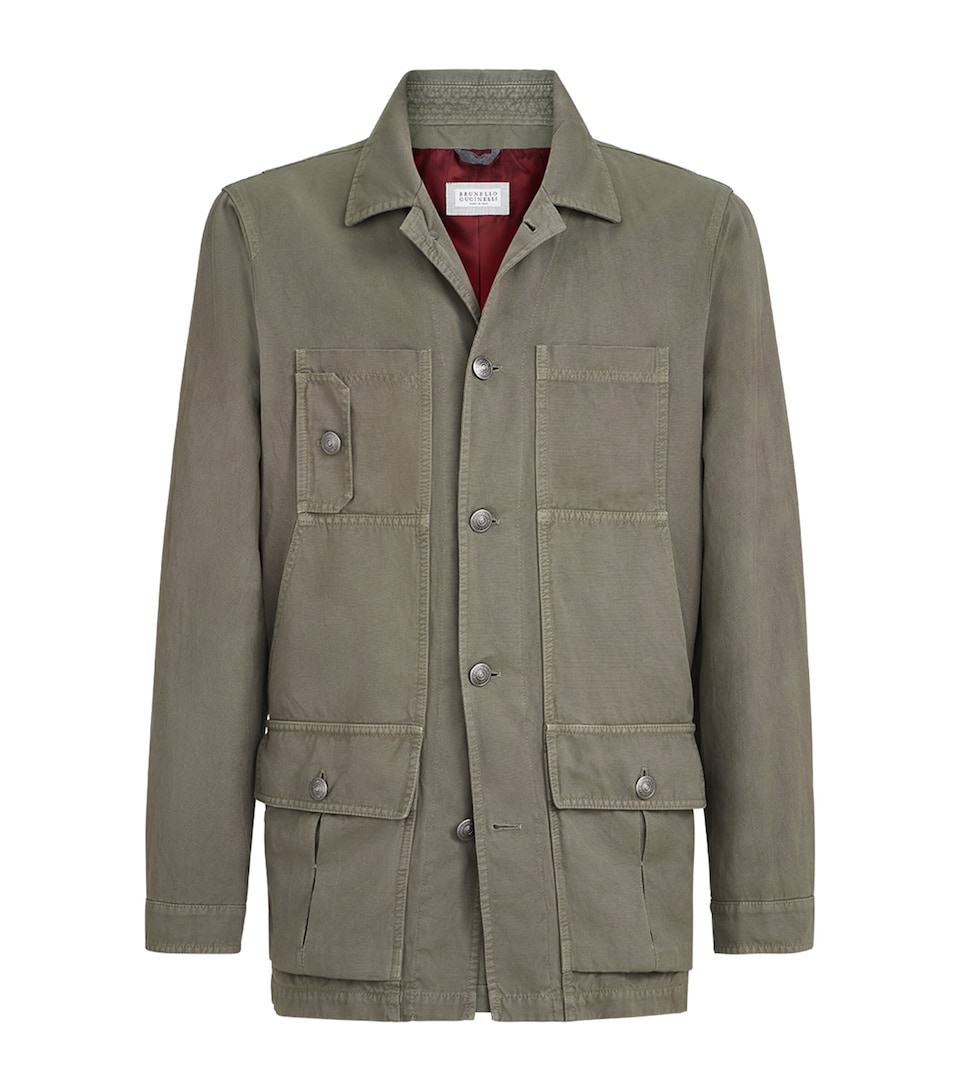 Brunello Cucinelli Mens Cotton-Linen Canvas Jacket