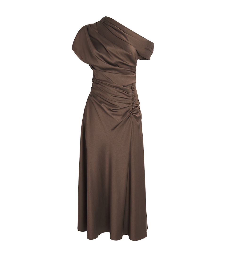 Satin Asymmetric Joanna Midi Dress