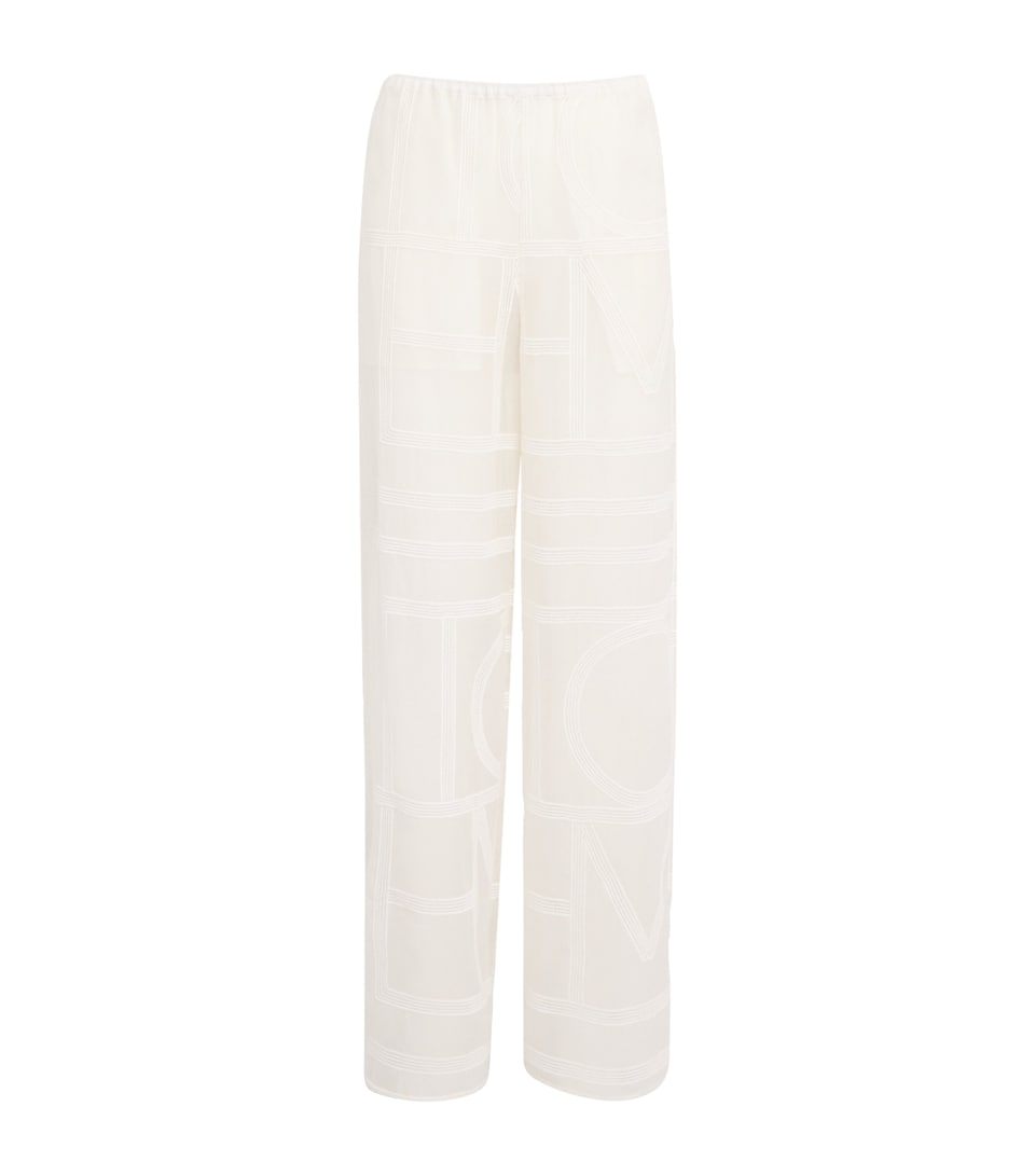 Cotton-Silk Monogram Trousers