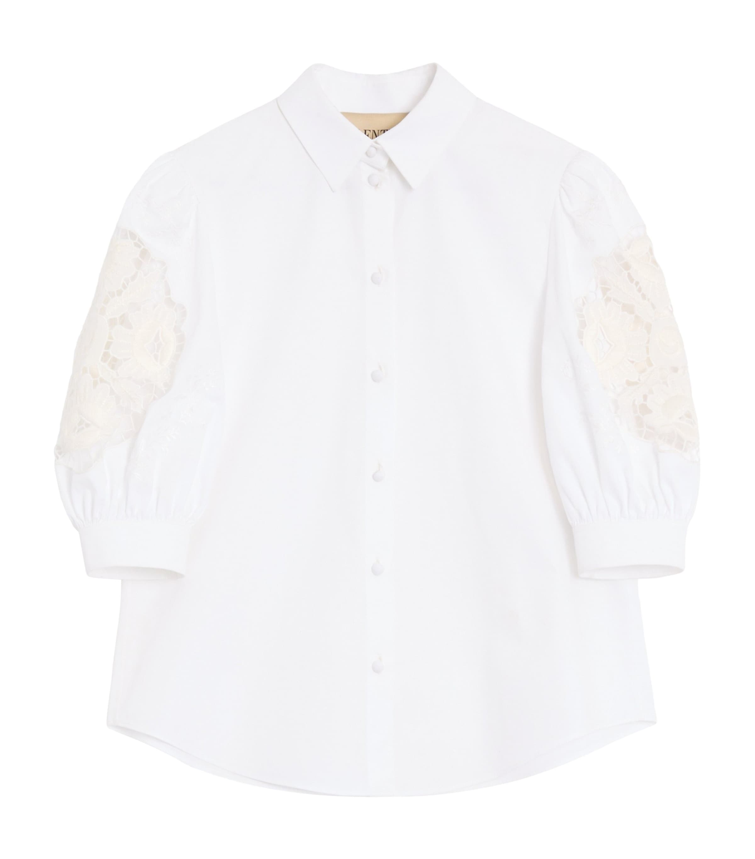 Valentino Womens Lace-Trim Shirt