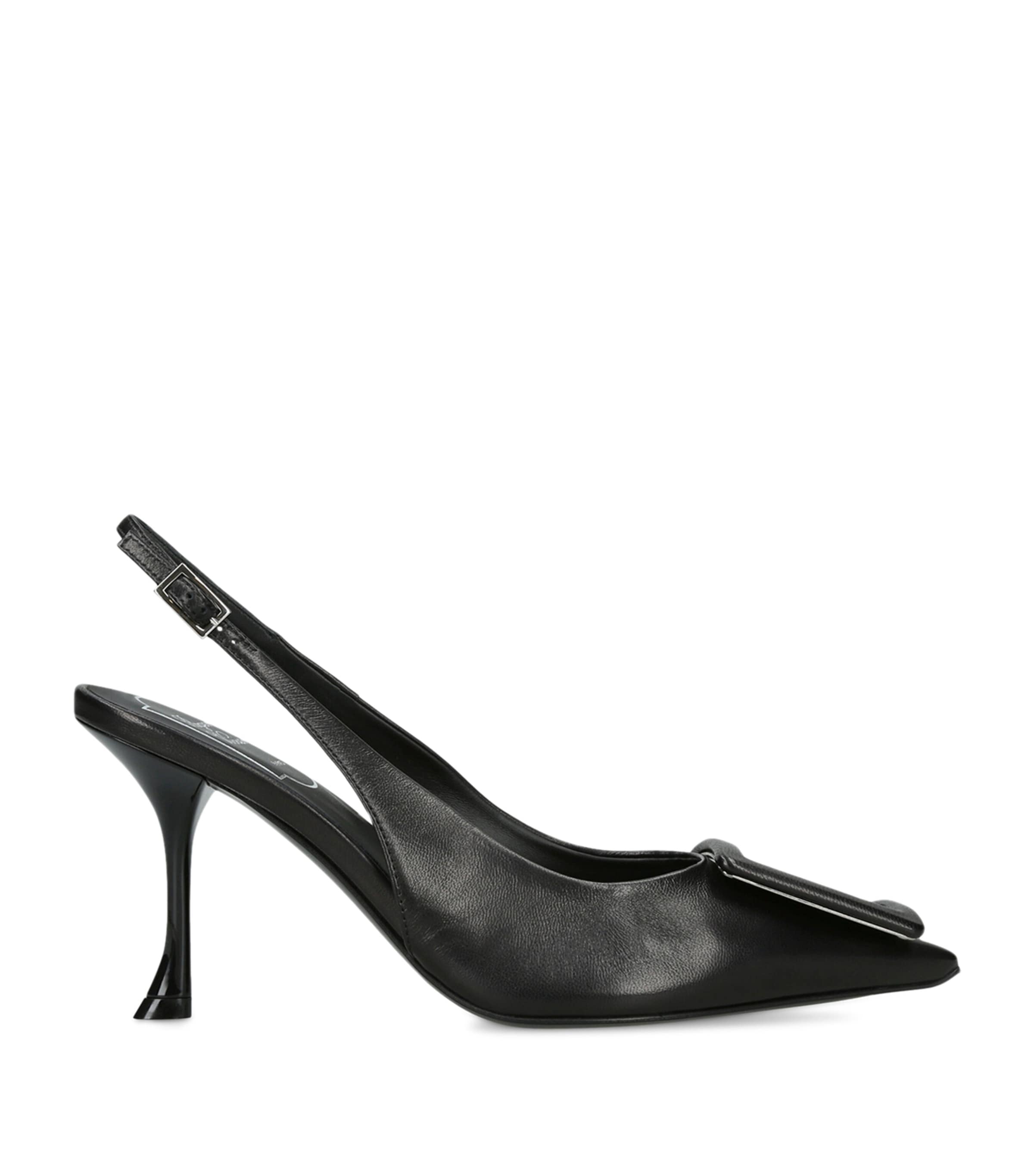 Roger Vivier Leather Viv' in The City Slingback Pumps 85 Black