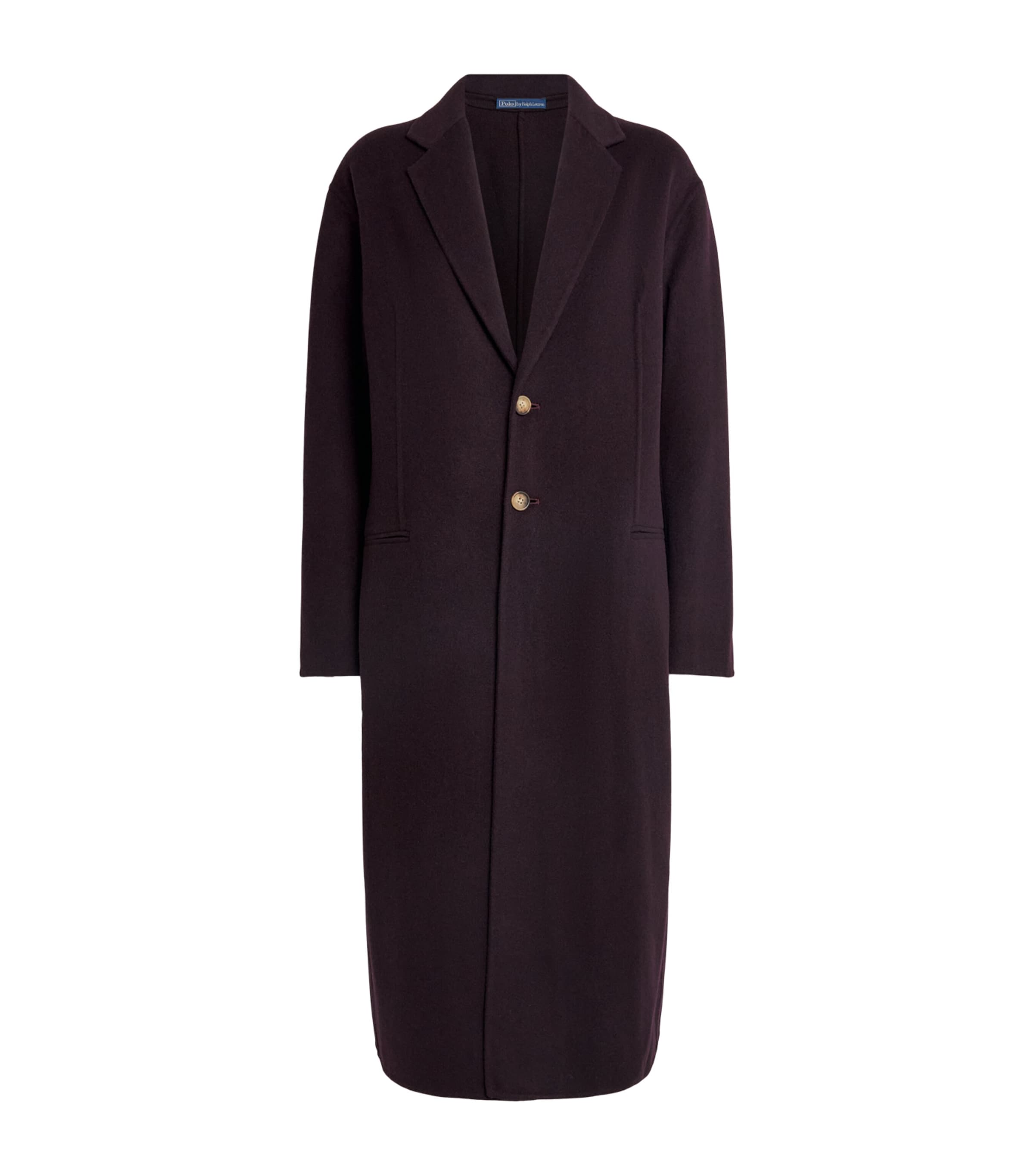 Polo Ralph Lauren Womens Wool Coat Mdnght Merlot Melnge