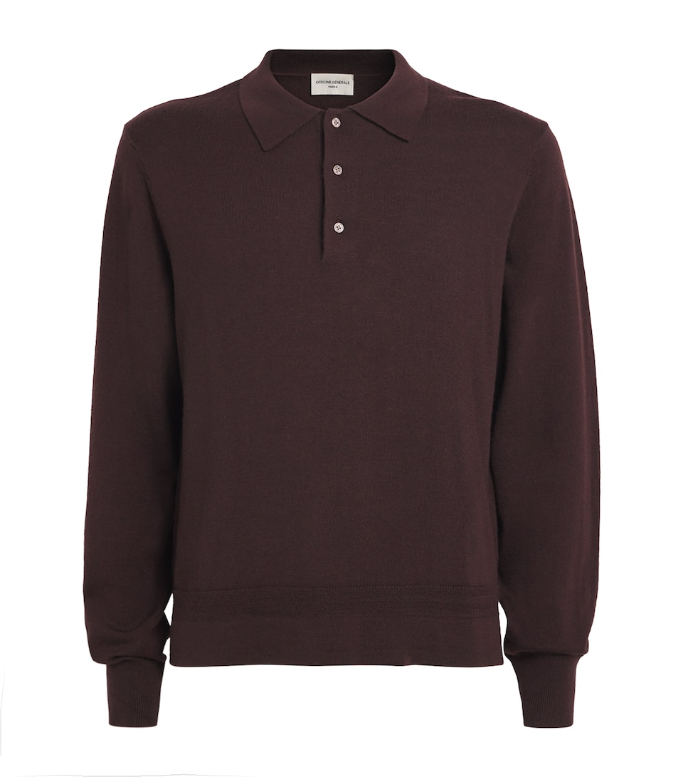 Merino Wool Knit Polo Shirt