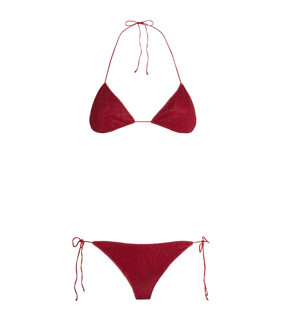 Oséree Womens Metallic Lumière Bikini Coral