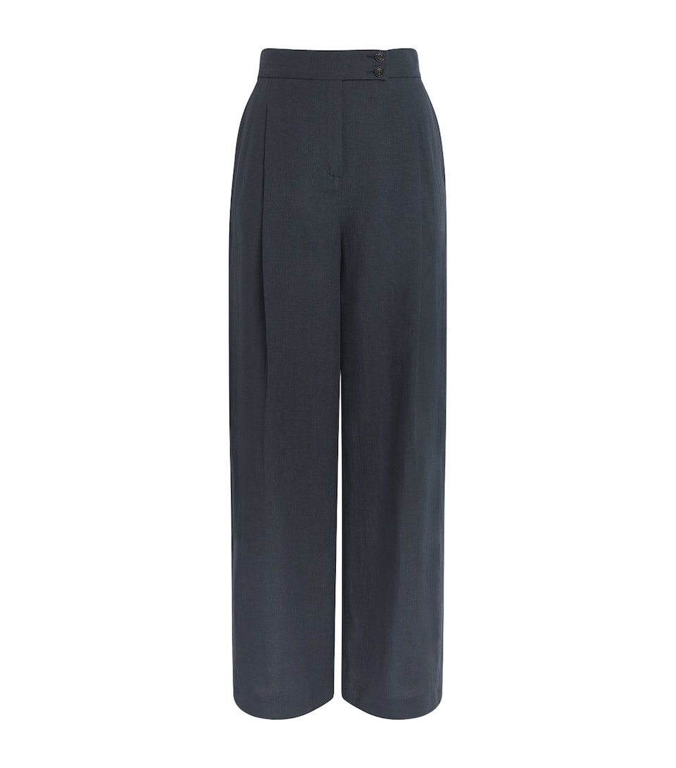 Eleventy Womens Linen Tailored Trousers Blu Nuovo