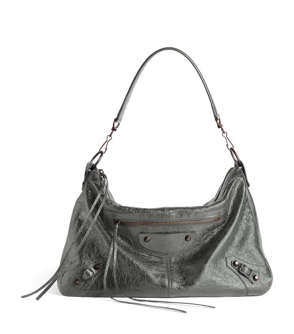 Balenciaga Medium Lambskin Le City Moto Shoulder Bag