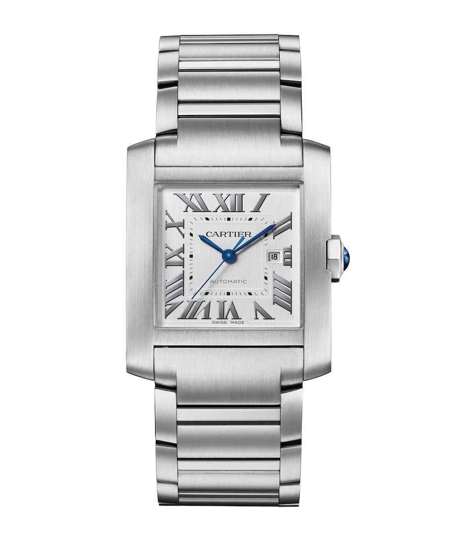 Cartier Large Steel Tank Française Watch 30.5mm Silver