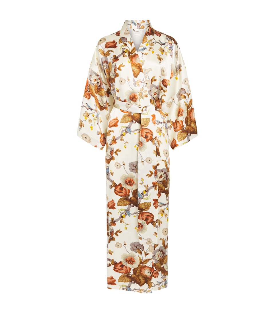 Olivia von Halle Womens Silk Violette Queenie Robe Violette