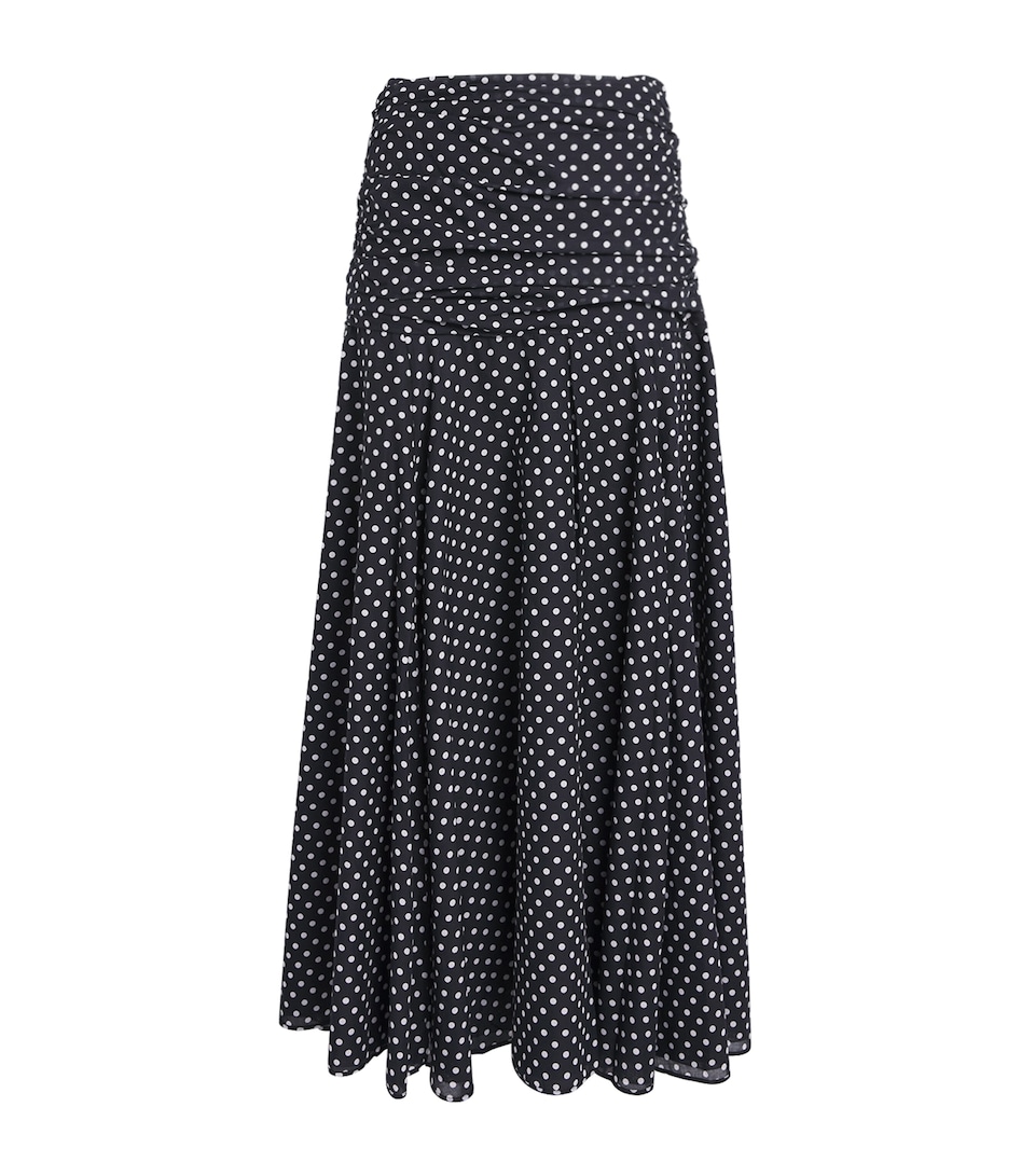 Charo Ruiz Ibiza Womens Polka Dot Senda Maxi Skirt Black Dots