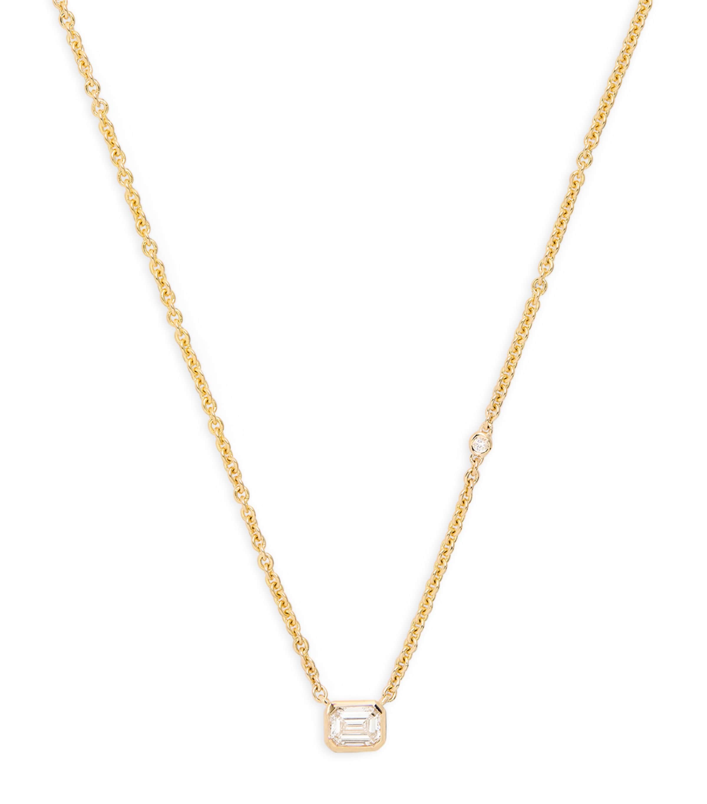 Yellow Gold and Diamond Bezel Necklace