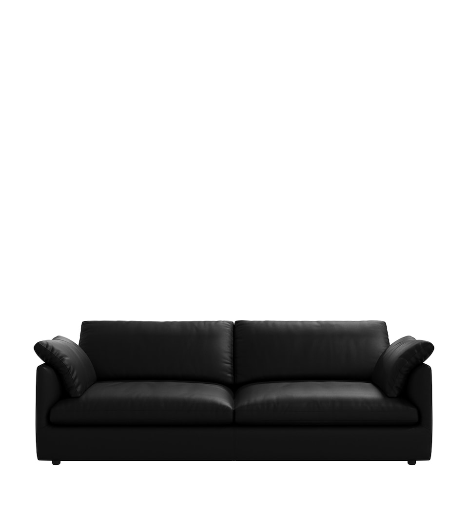 BoConcept Nordic Grained Leather Milano 3-Seater Sofa Black