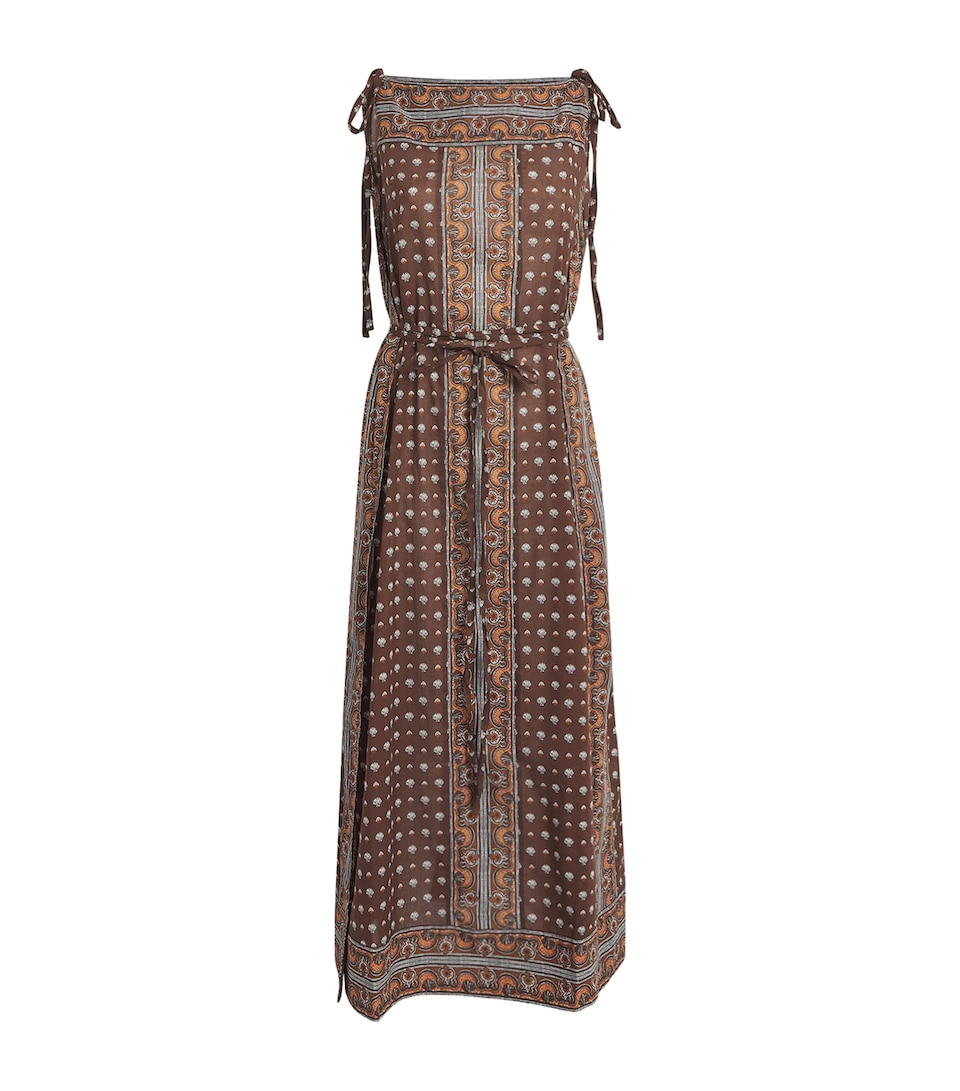 DÔEN Organic Cotton Amarante Midi Dress Terre Foulard La Mer