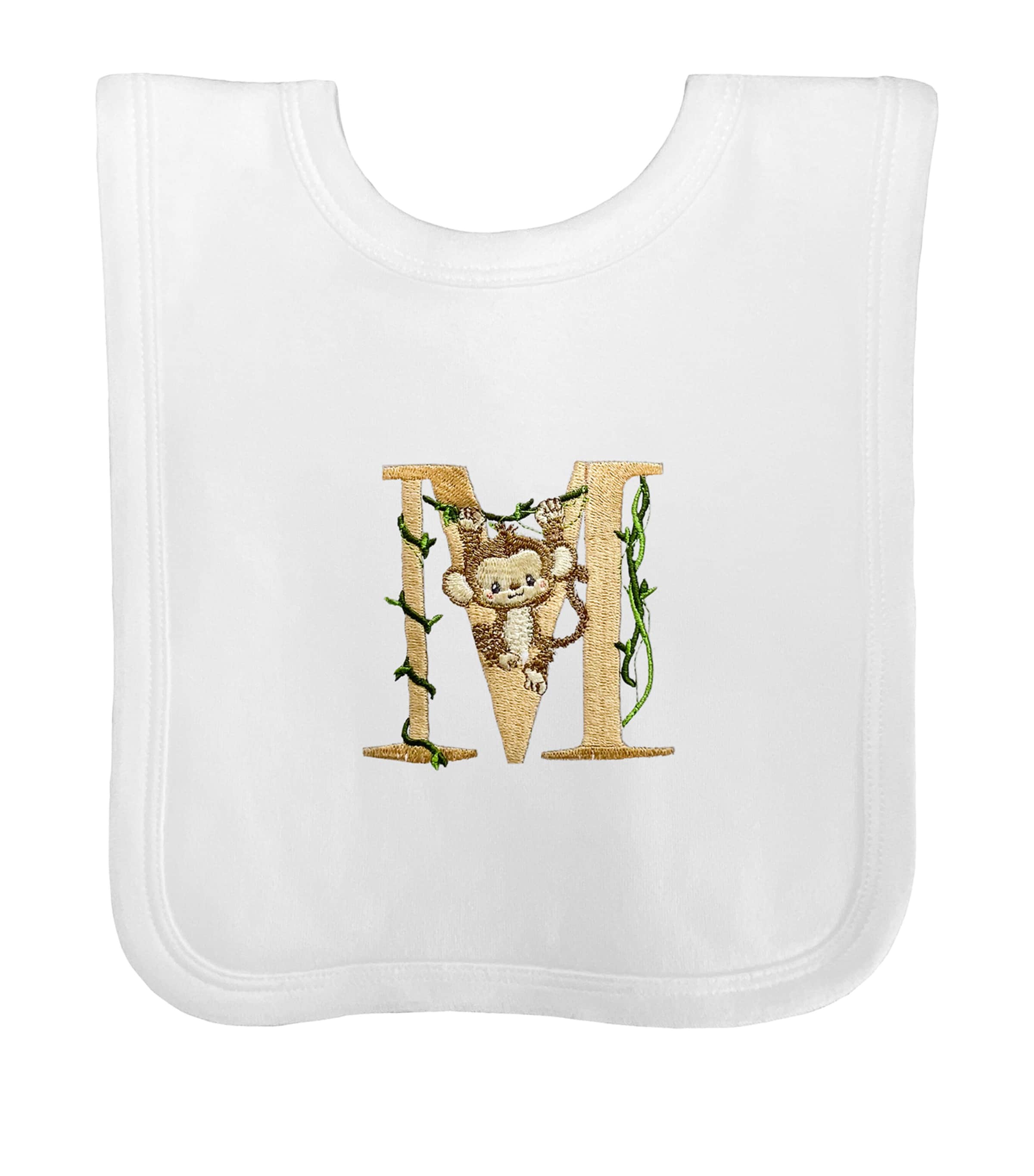 PAINT MY DREAMS Cotton 'M' Monogram Bib White