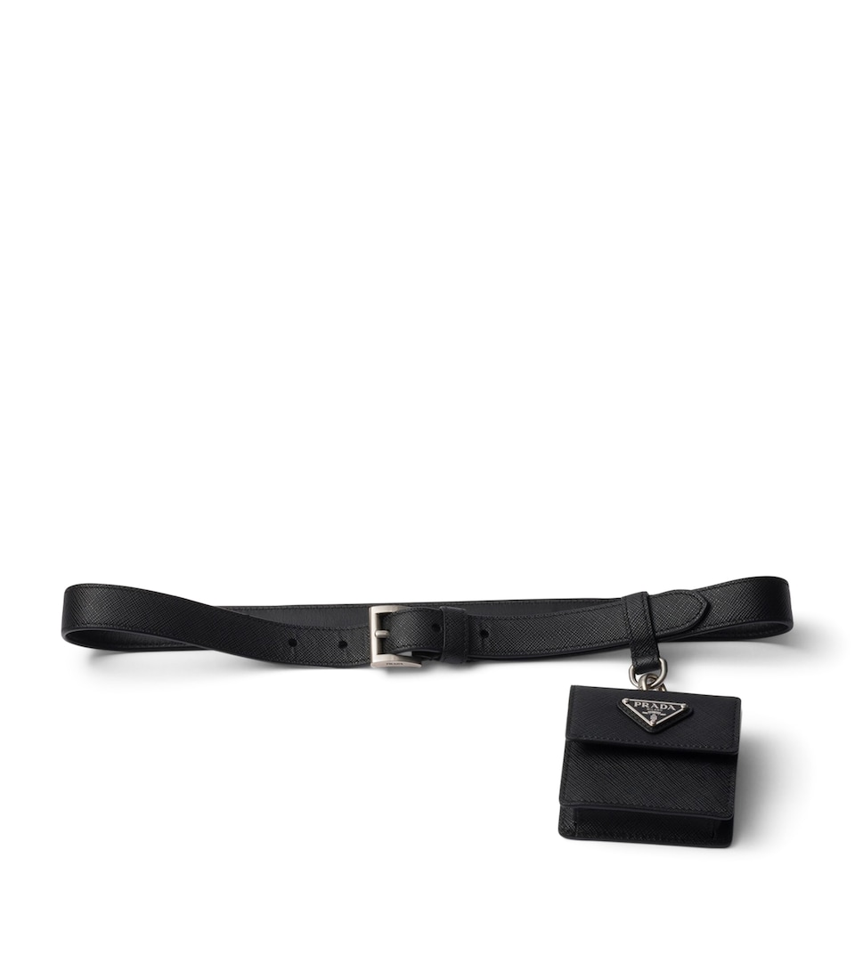 Prada Saffiano Leather Belt with Pouch