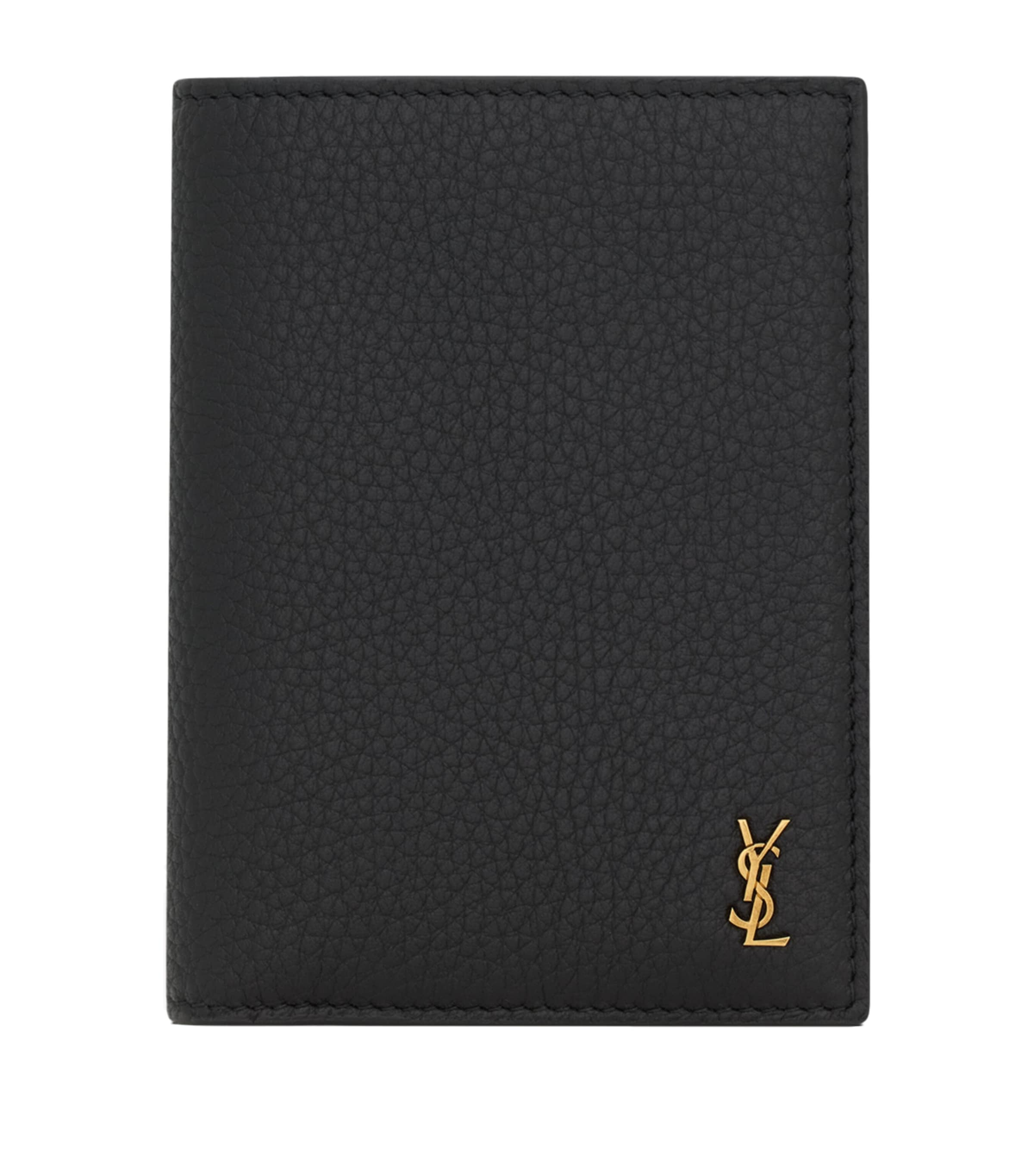 【SAINT LAURENT】Smooth Leather Monogram Passport Wallet Saint Laurent Passport Case in Quilted Smooth Leather