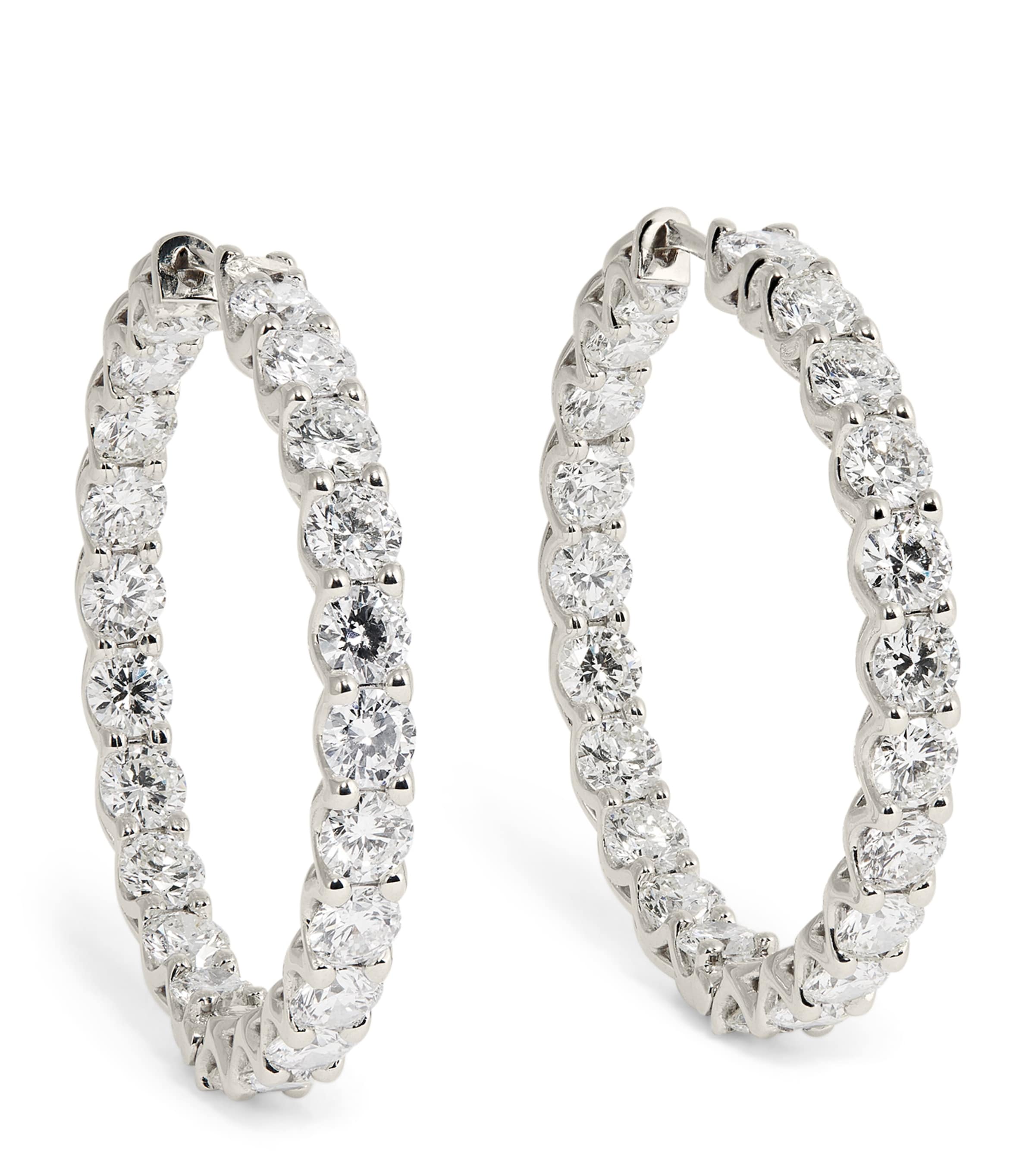 White Gold and Diamond Hoop Earrings (8.40ctw)