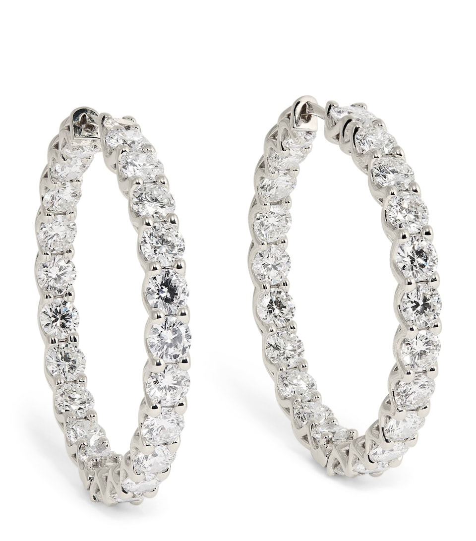White Gold and Diamond Hoop Earrings (8.40ctw)