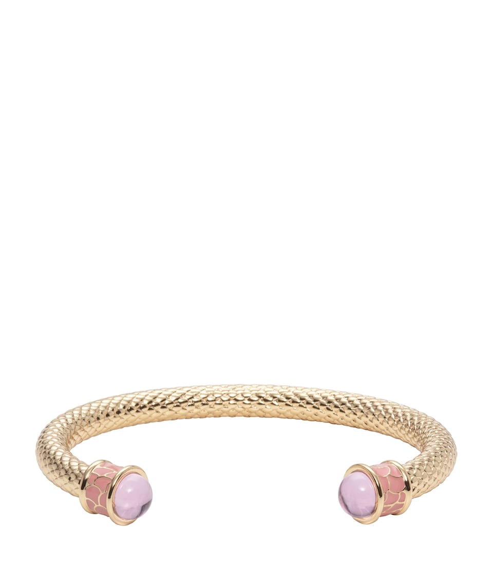 Gold-Plated Salamander Torque Bracelet
