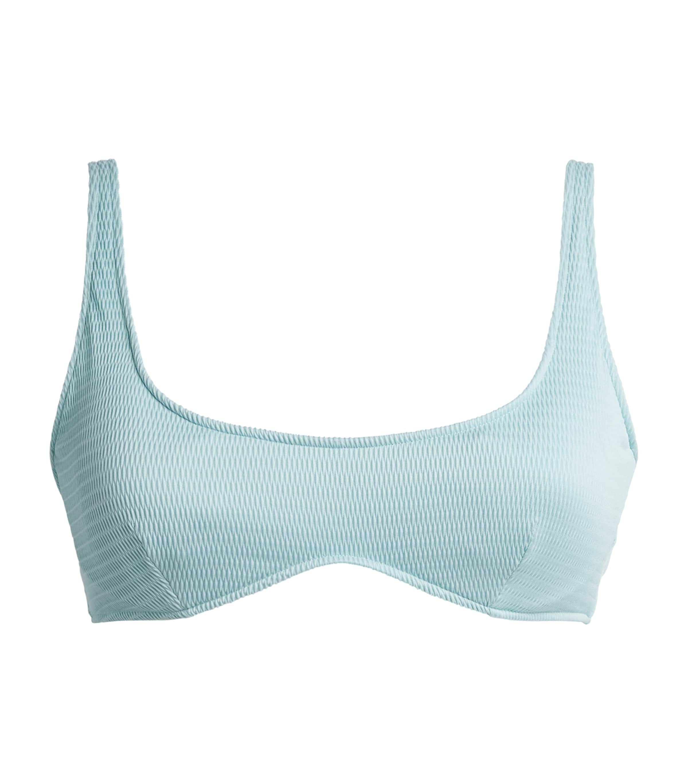 Wolford Womens Textured Underwired Bikini Top Aqua
