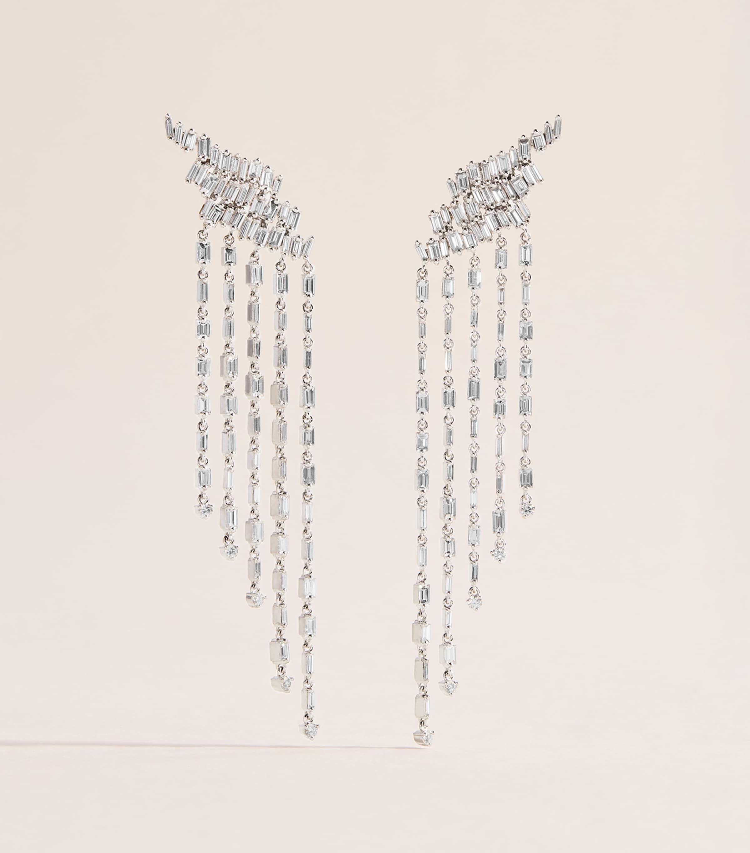 Suzanne Kalan White Gold and Diamond Angel Drop Earrings Wg/wd