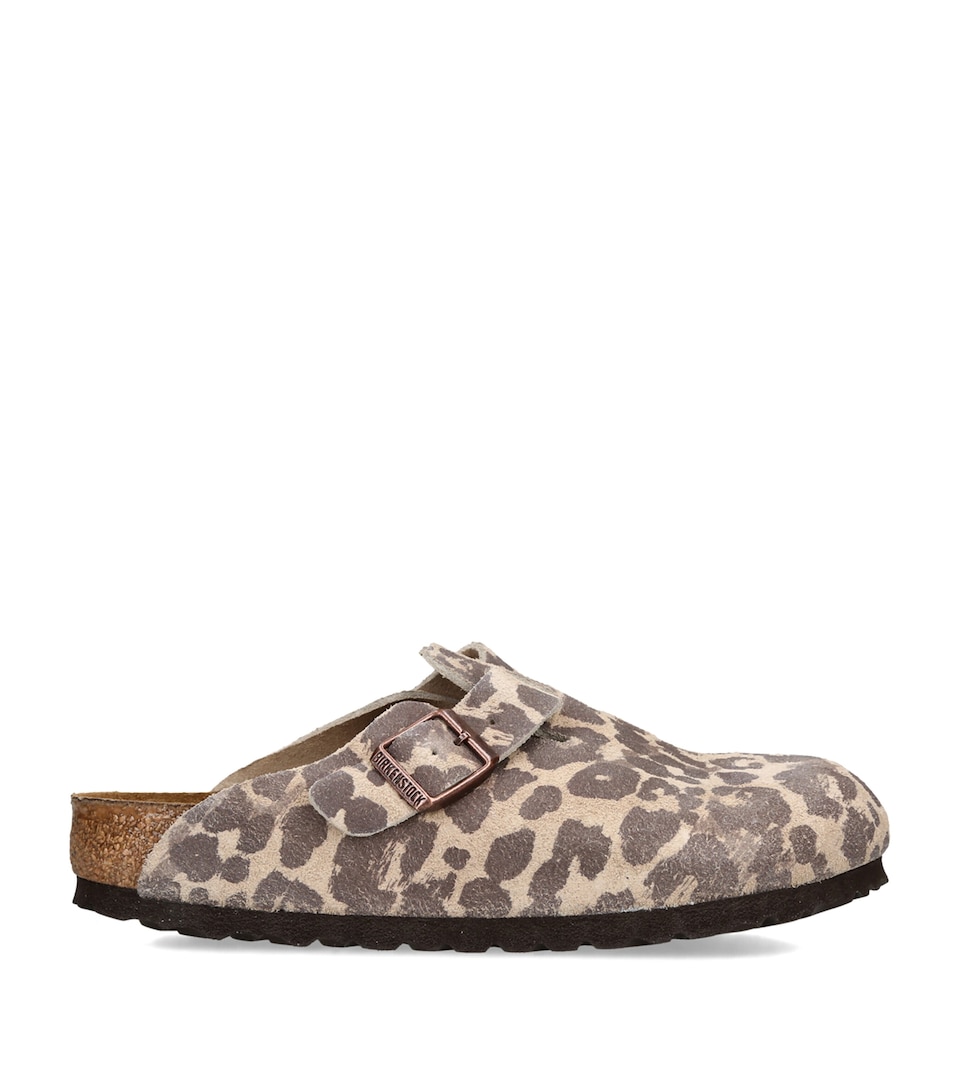 Birkenstock Suede Boston Clogs Cream Comb