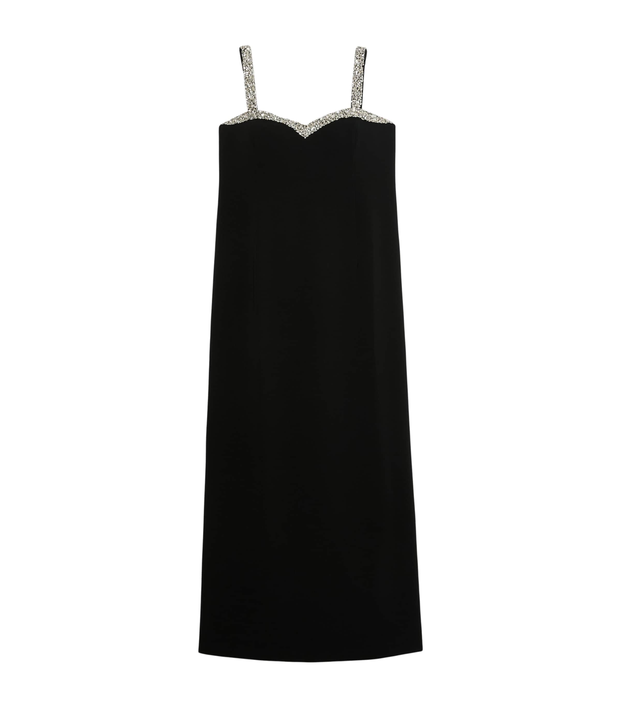 Marina Rinaldi Womens Crystal-Embellished Maxi Dress Black